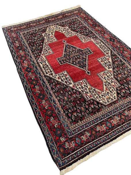 Senneh Persian Vintage Hand Knotted Wool Rug - 165 x 115 cm