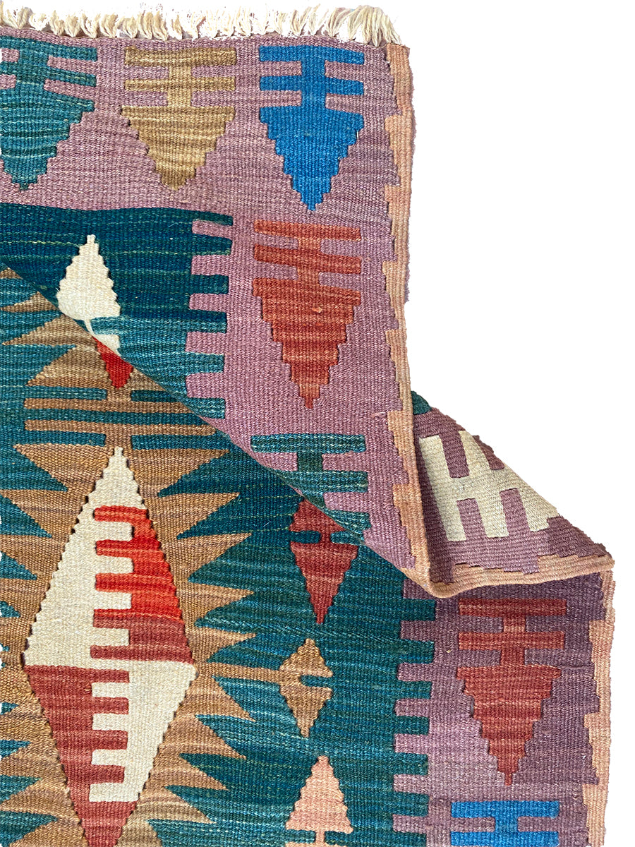 Konya Vintage Hand Woven Turkish Wool Kilim Rug - 101 x 80 cm