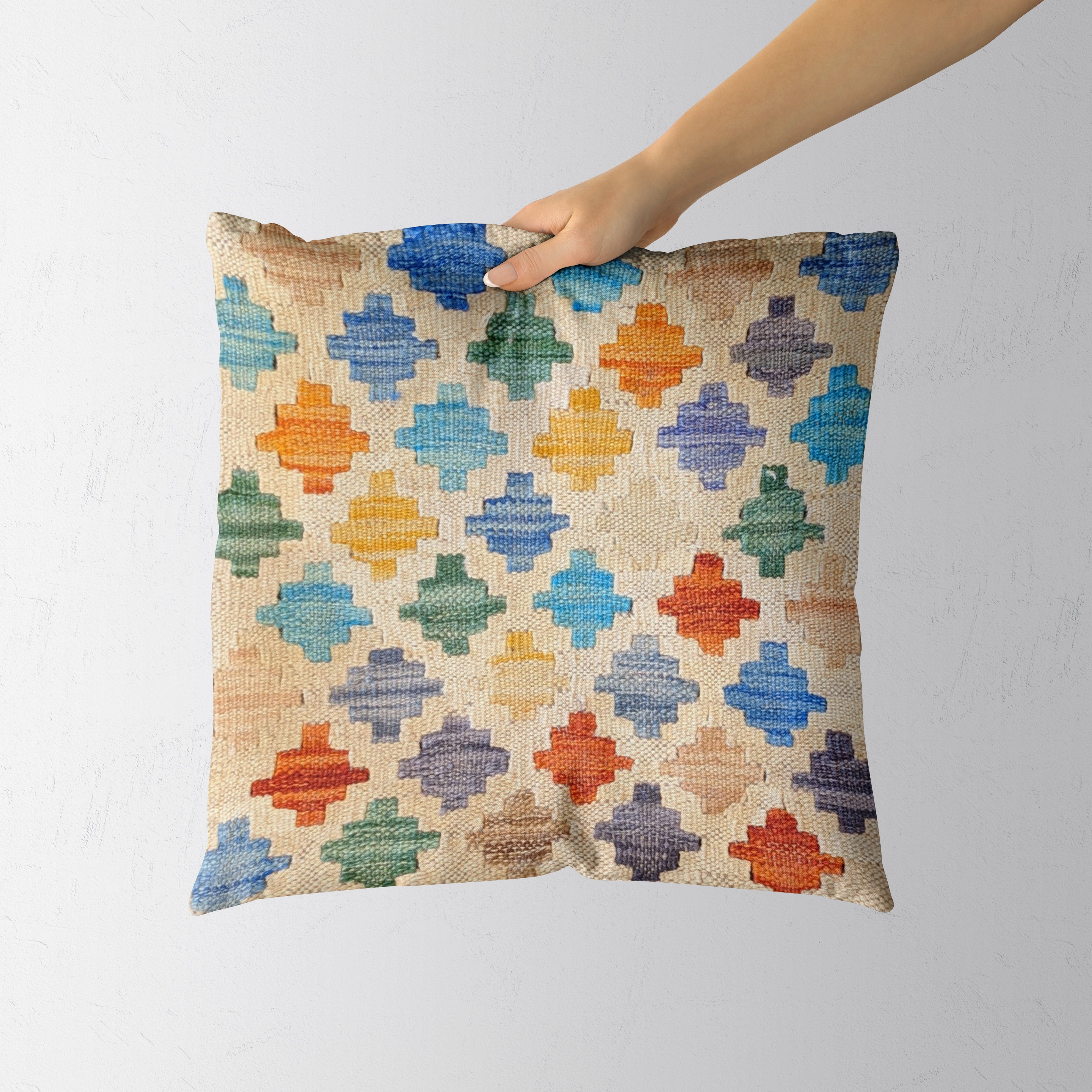 Afghan Kilim Cushion Cover - 46 x 46 cm