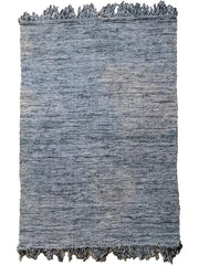 Flatweave Overdyed Jute & Leather Rug - 216 × 125 cm