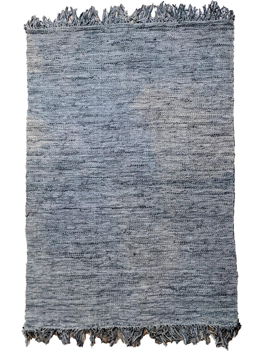 Flatweave Overdyed Jute & Leather Rug - 216 × 125 cm