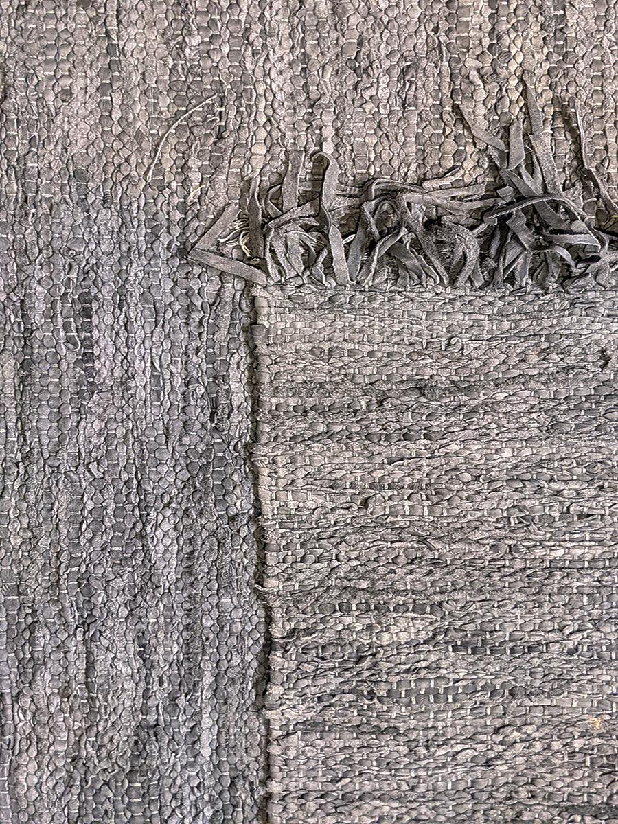 Flatweave Overdyed Jute & Leather Rug - 216 × 125 cm