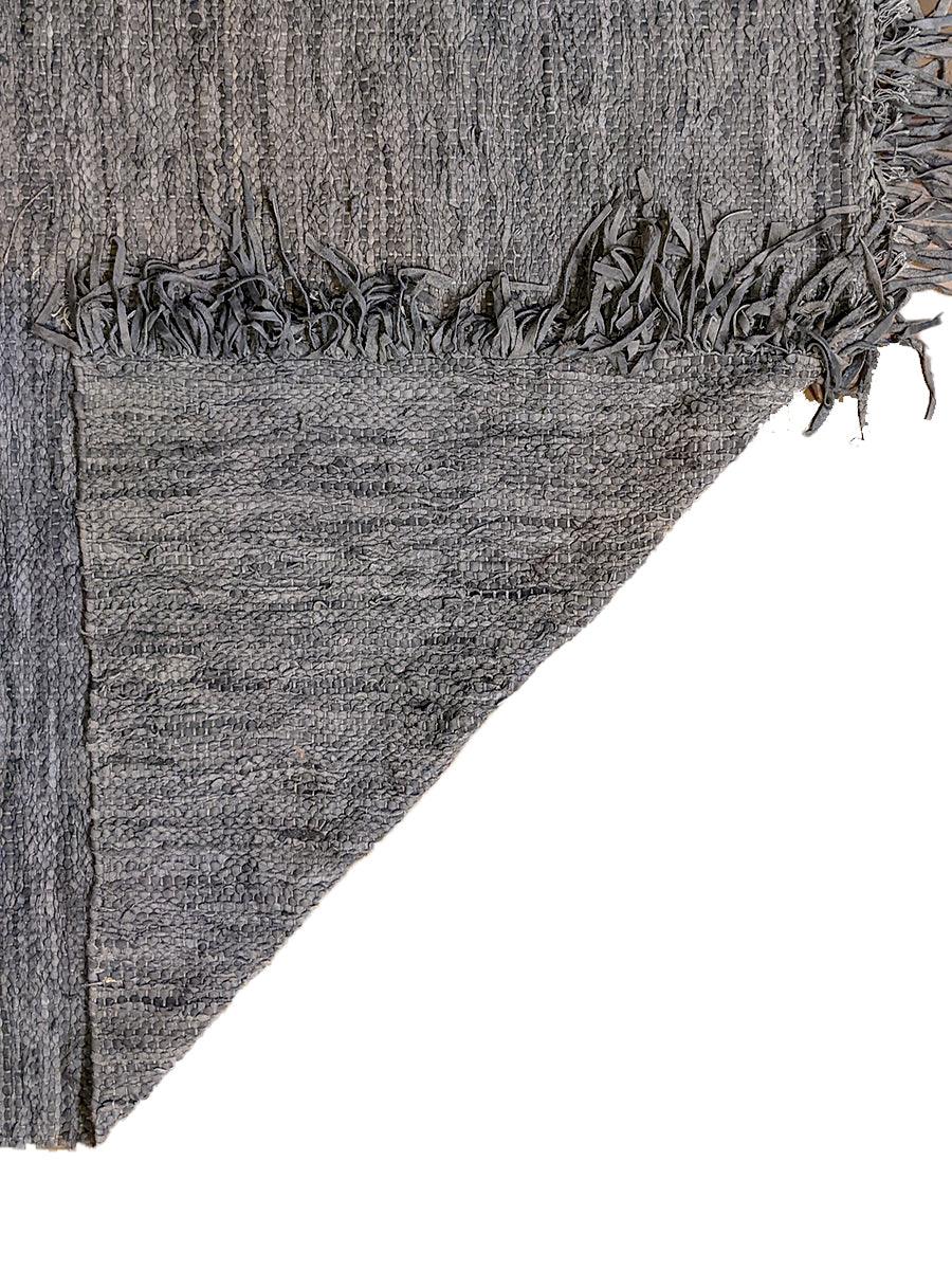 Flatweave Overdyed Jute & Leather Rug - 216 × 125 cm