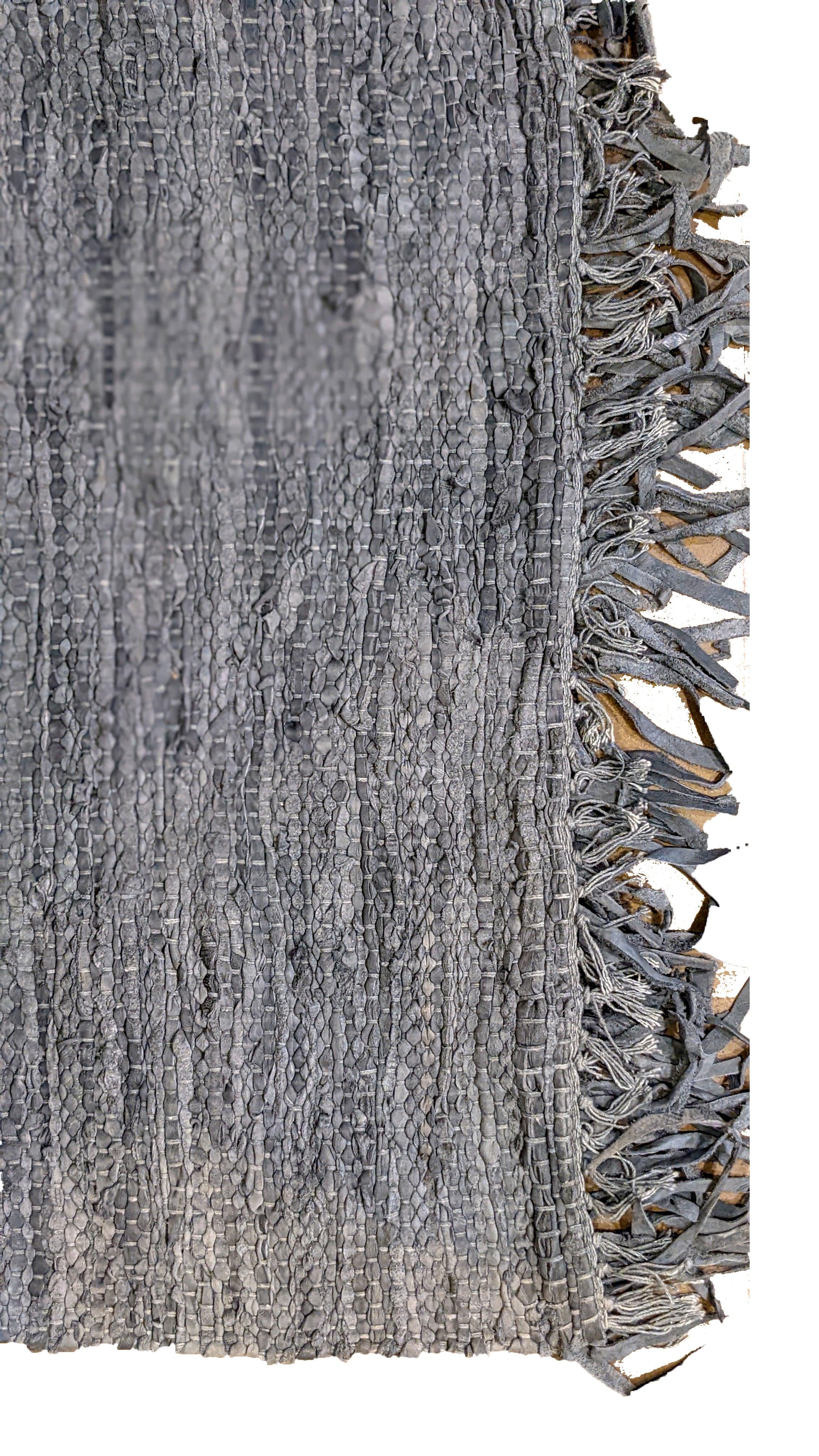 Flatweave Overdyed Jute & Leather Rug - 216 × 125 cm