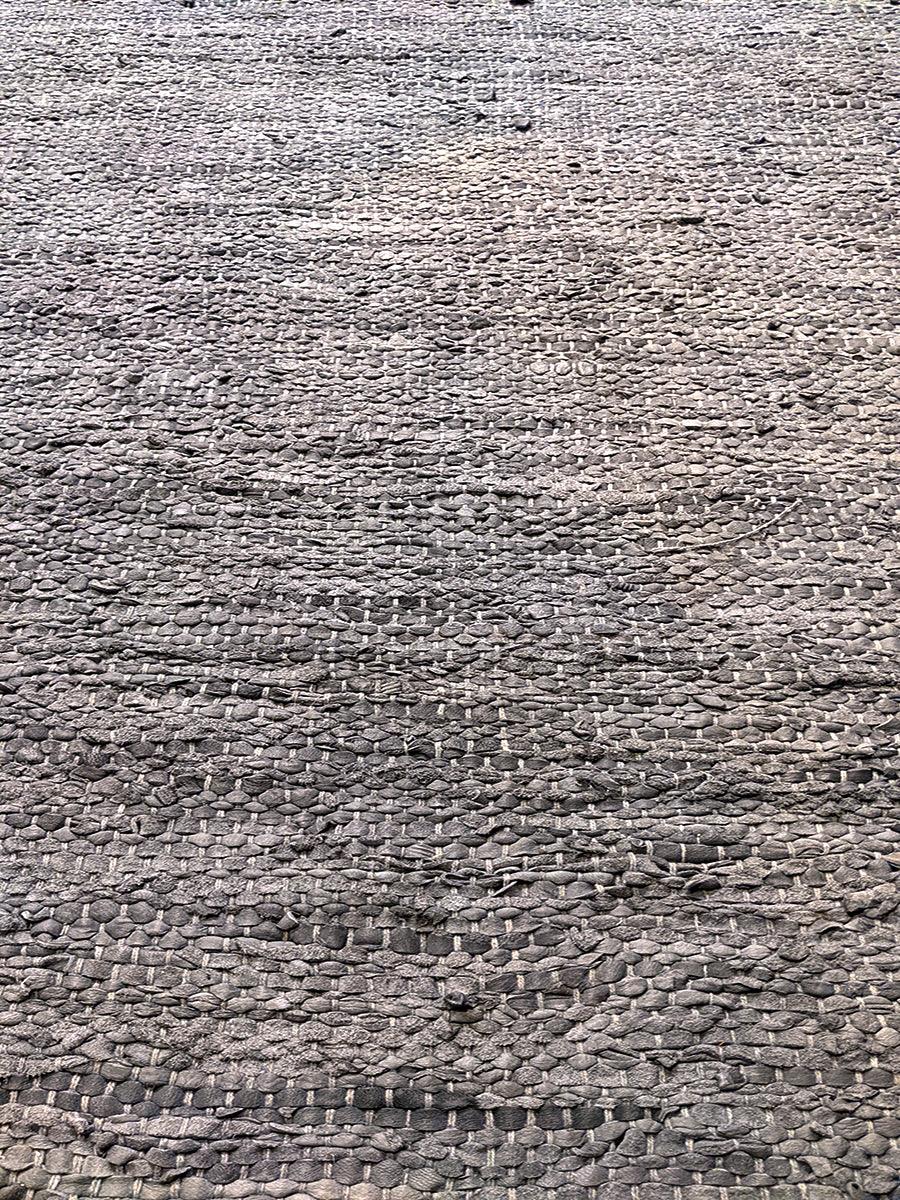 Flatweave Overdyed Jute & Leather Rug - 216 × 125 cm