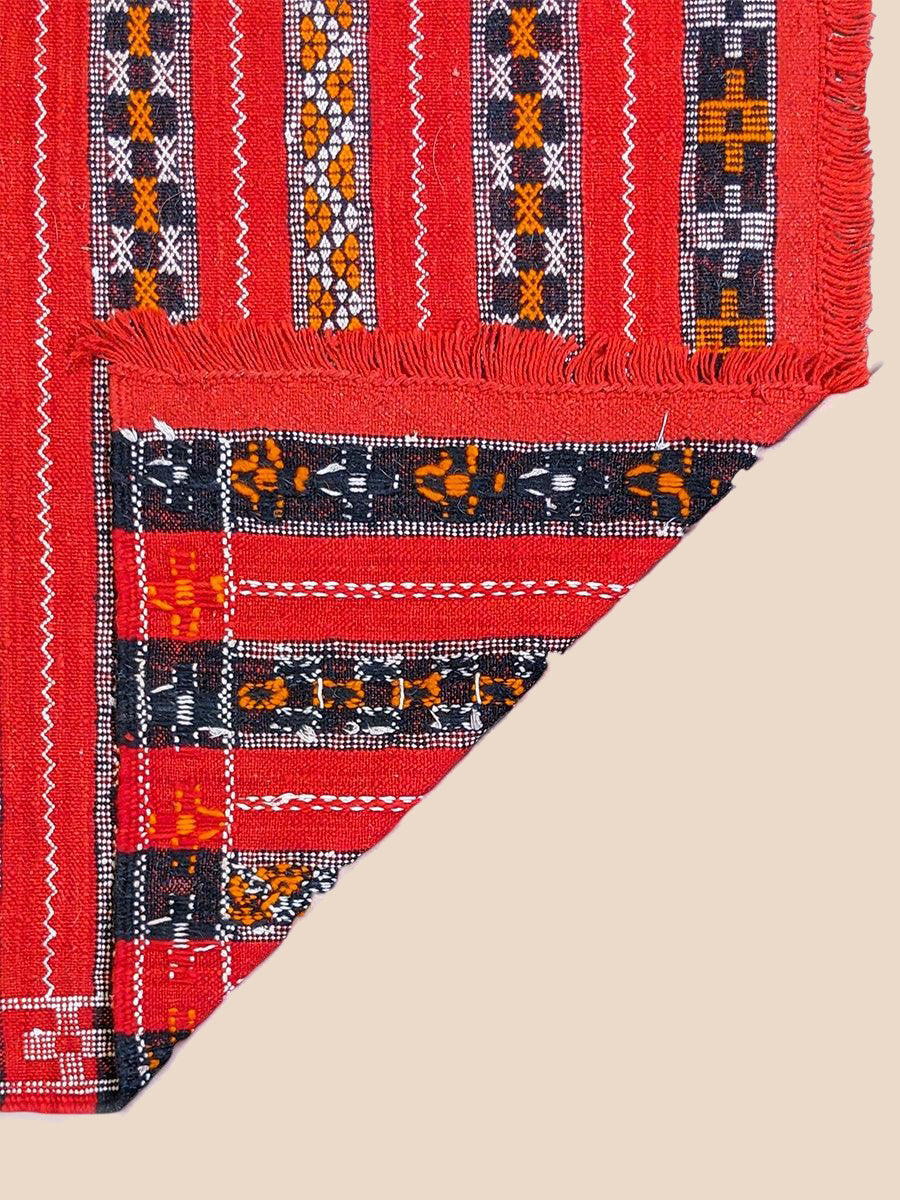 Berbliss, handgewebter marokkanischer Kelim-Teppich im Tribal-Stil, Größe: 4 x 2,6 