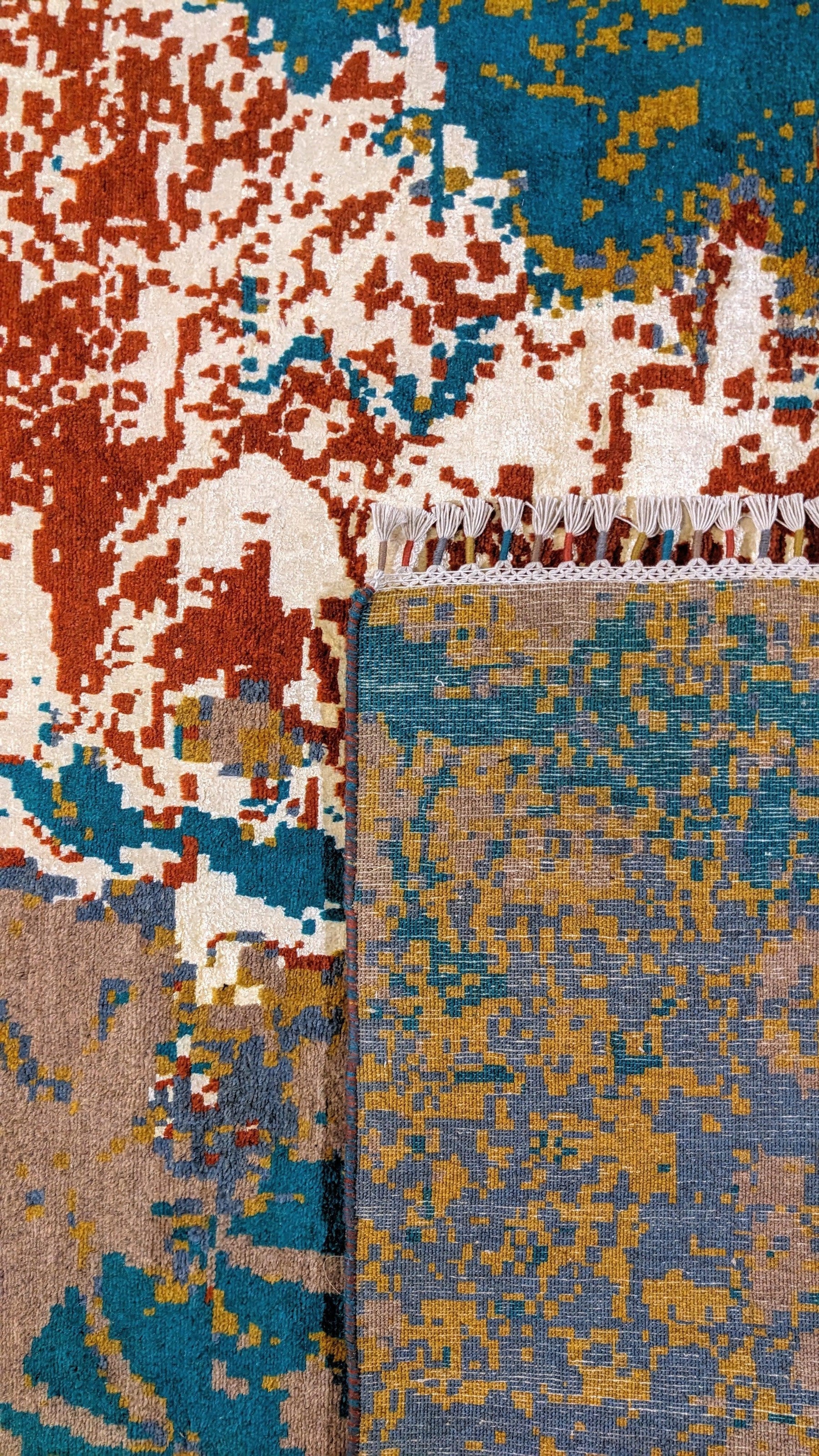 Moderner Chobi Seiden- & Wollteppich – Größe: 304 × 243 cm