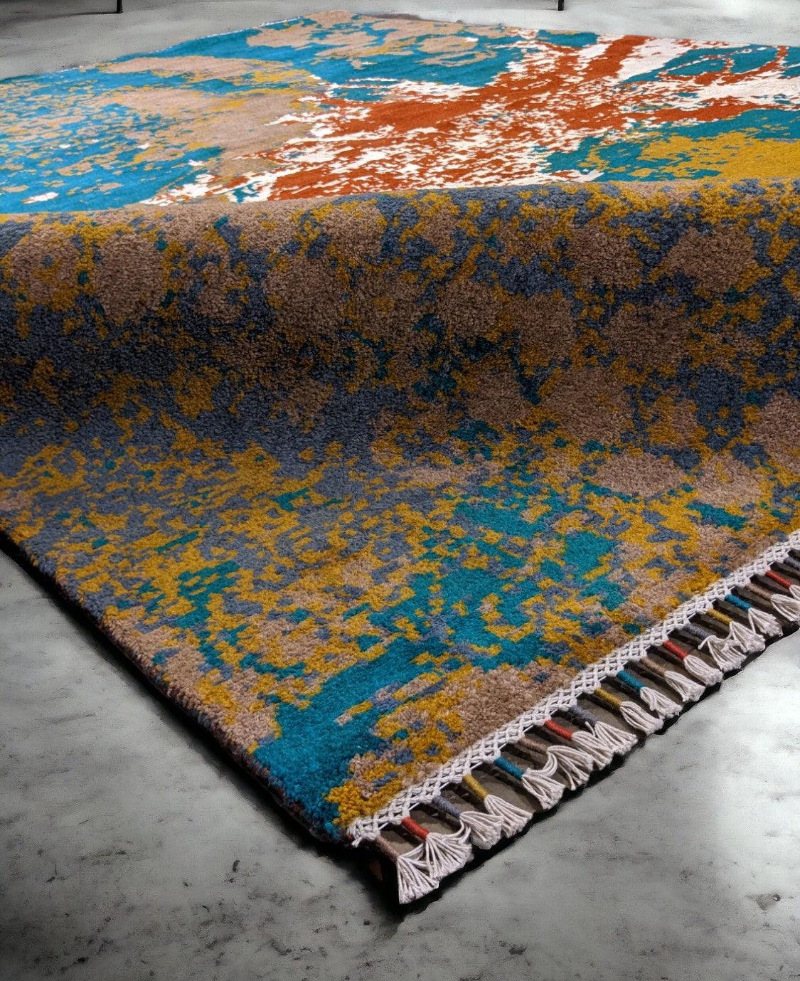 Moderner Chobi Seiden- & Wollteppich – Größe: 304 × 243 cm
