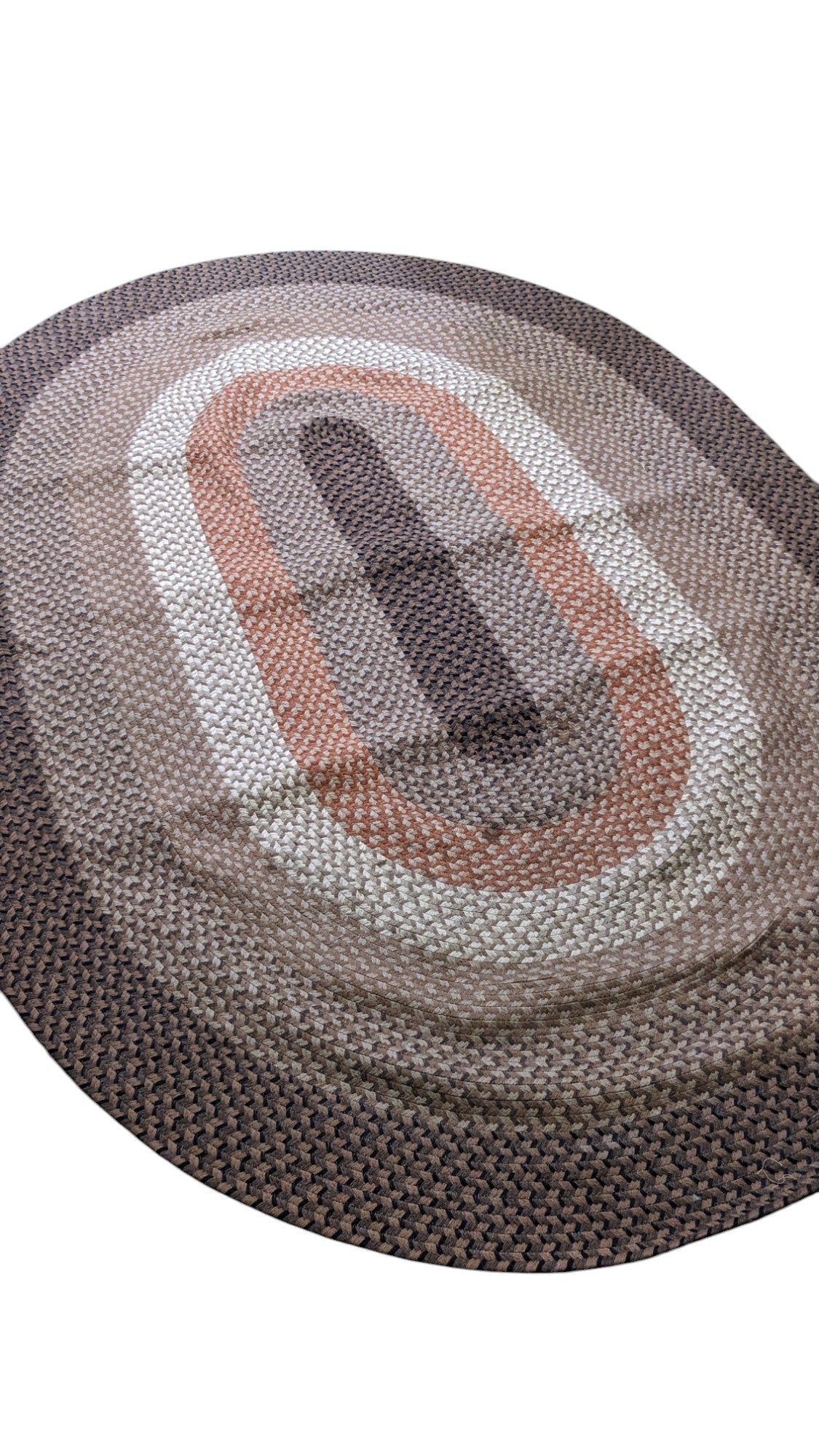 Braided Natural Jute Rug - 271 x 189 cm