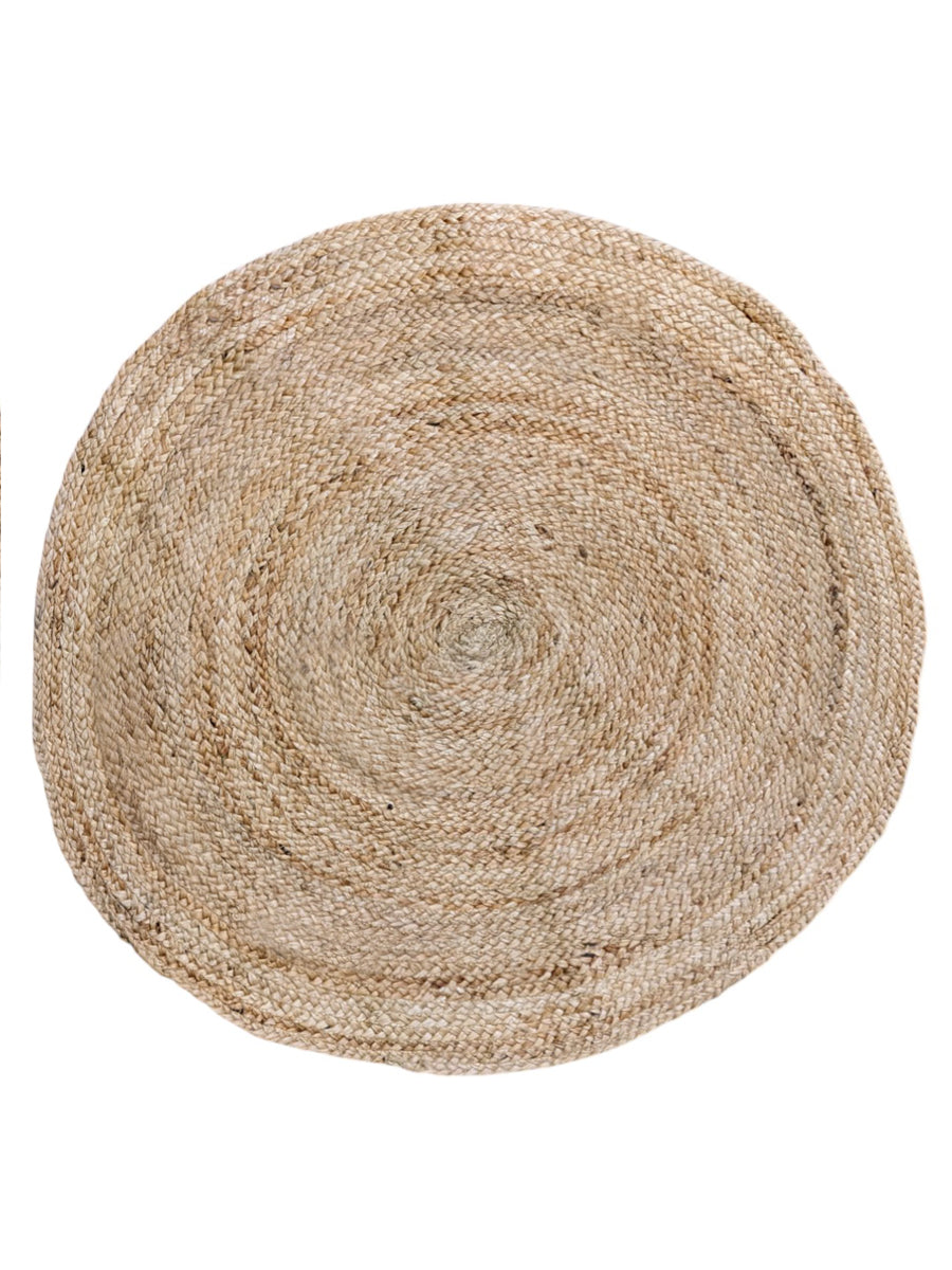 Braided Natural Jute Rug - 82 x 82 cm