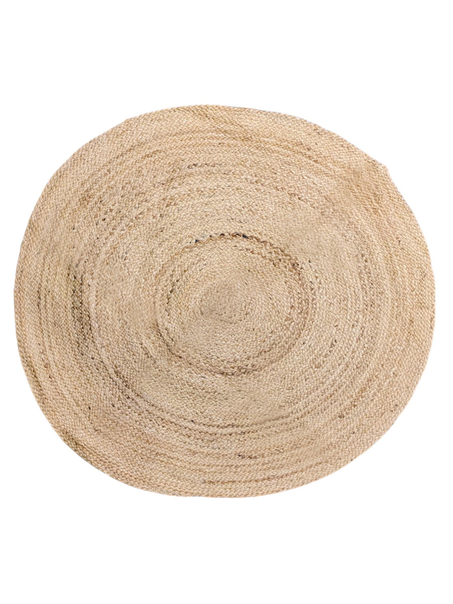 Braided Natural Jute Rug - 107 x 107 cm