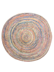 Braided Overdyed Jute Rug - 82 x 82 cm