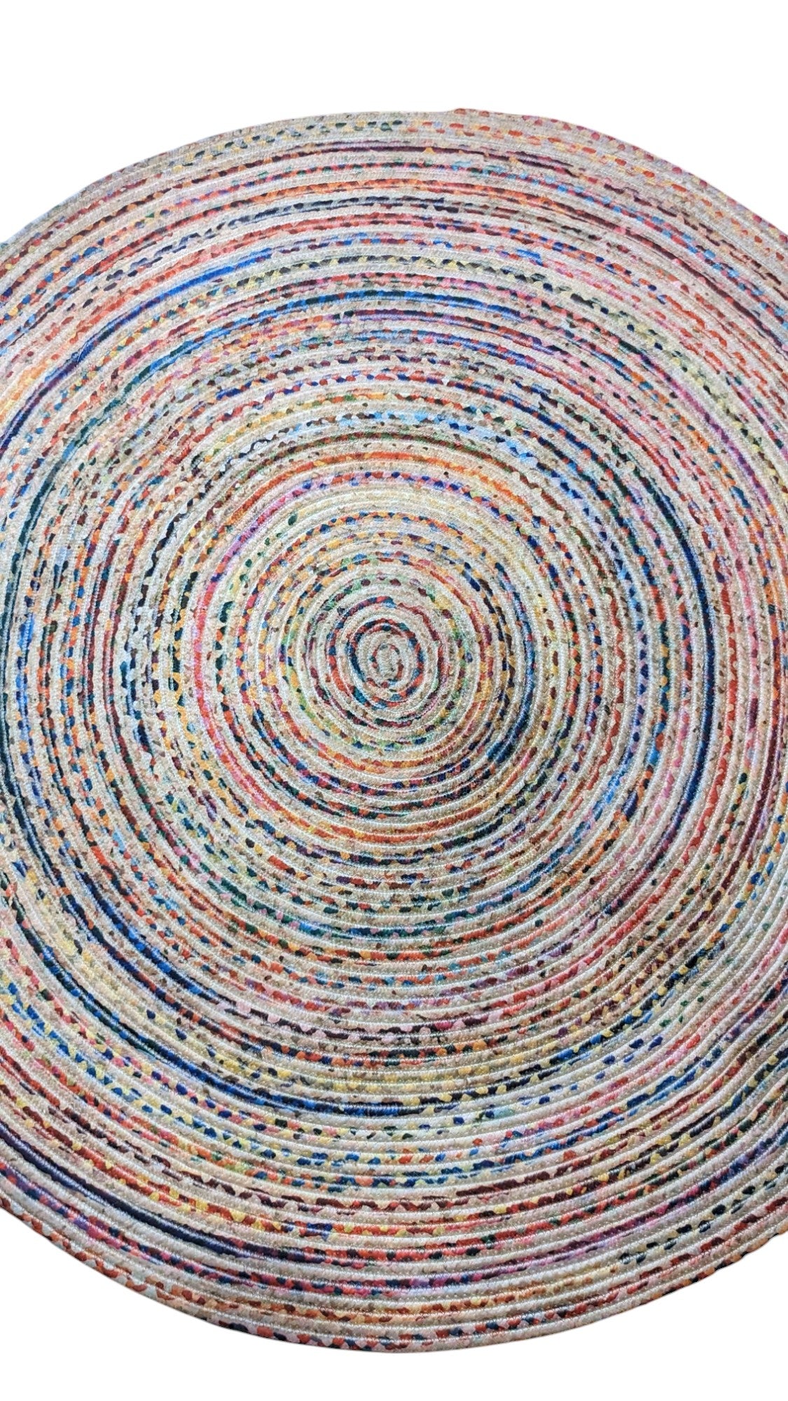 Braided Overdyed Jute Rug - 82 x 82 cm