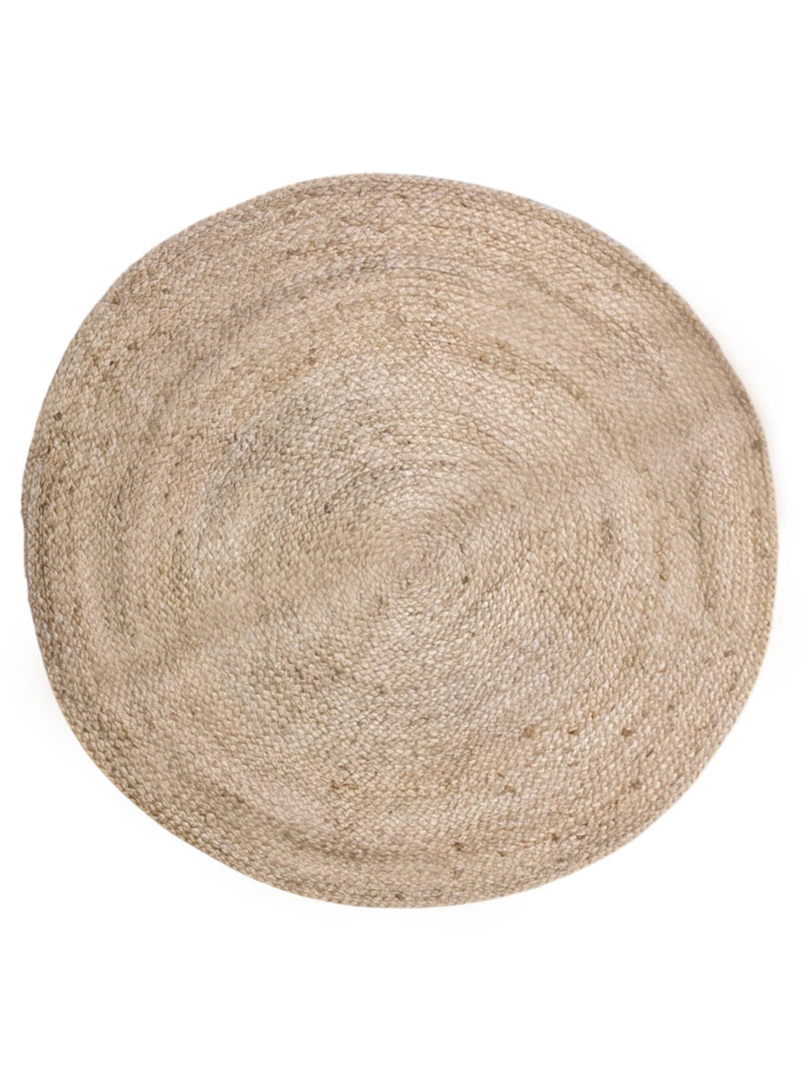 Braided Natural Jute Rug - 116 x 116 cm