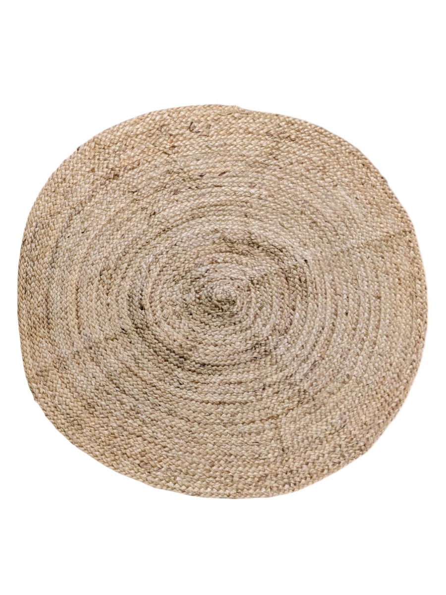 Braided Natural Jute Rug - 91 x 91 cm