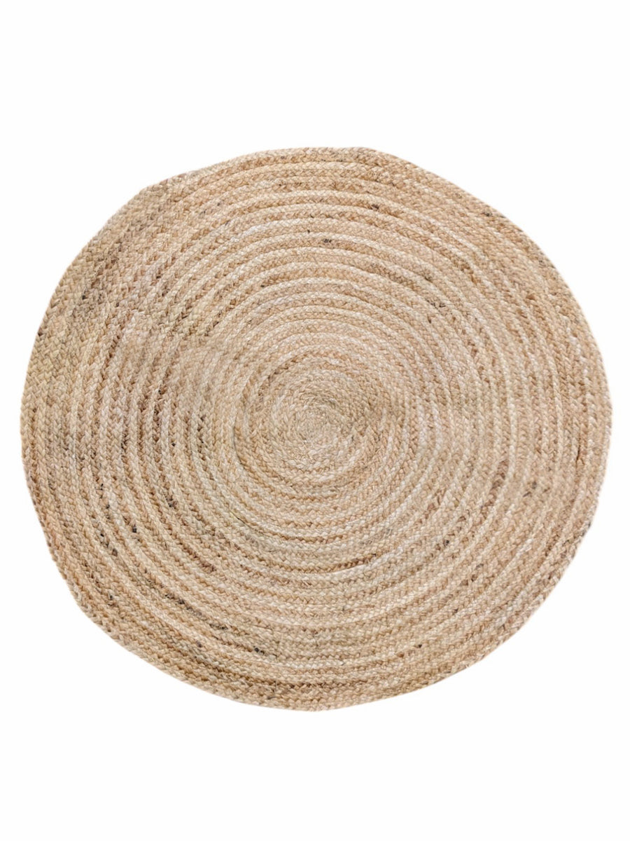 Braided Natural Jute Rug - 85 x 85 cm
