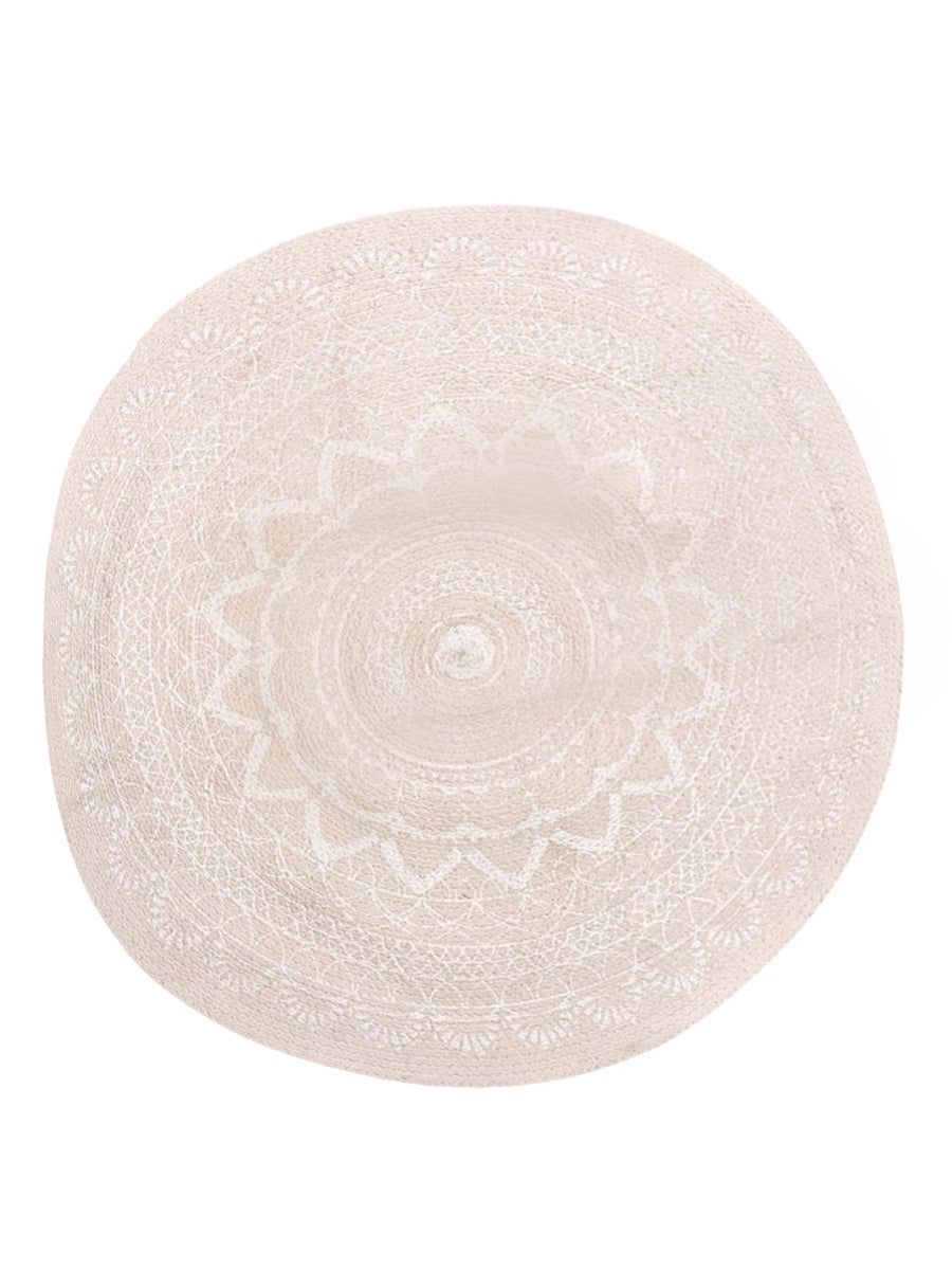 Braided Natural Jute Rug - 101 x 101 cm