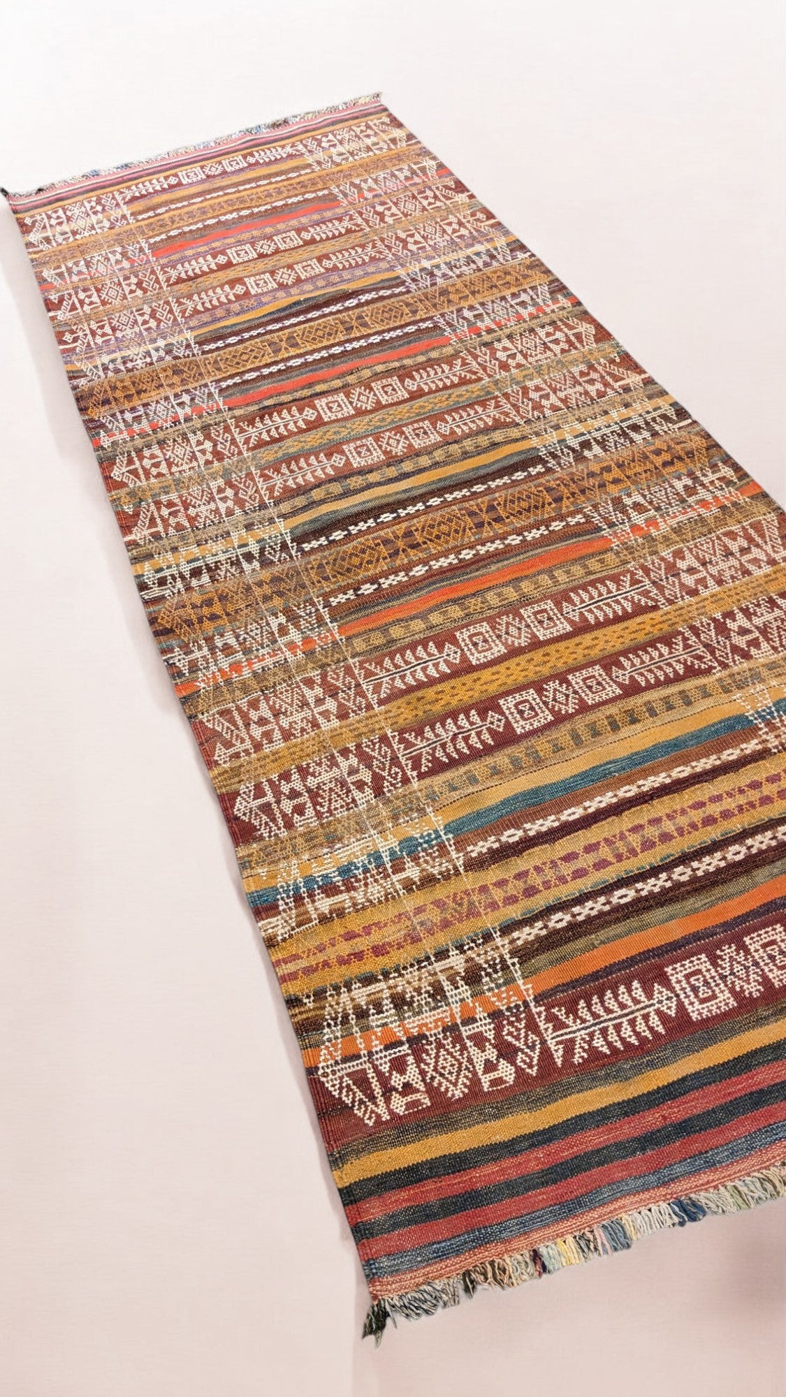 Sumak Afghan Vintage Kilim Runner - Size: 310 × 94 cm