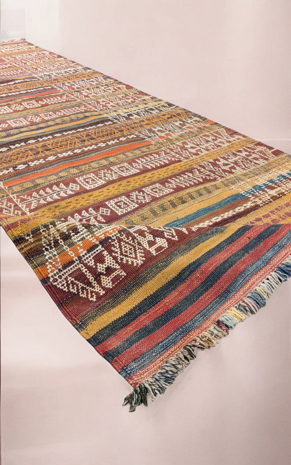 Sumak Afghan Vintage Kilim Runner - Size: 310 × 94 cm