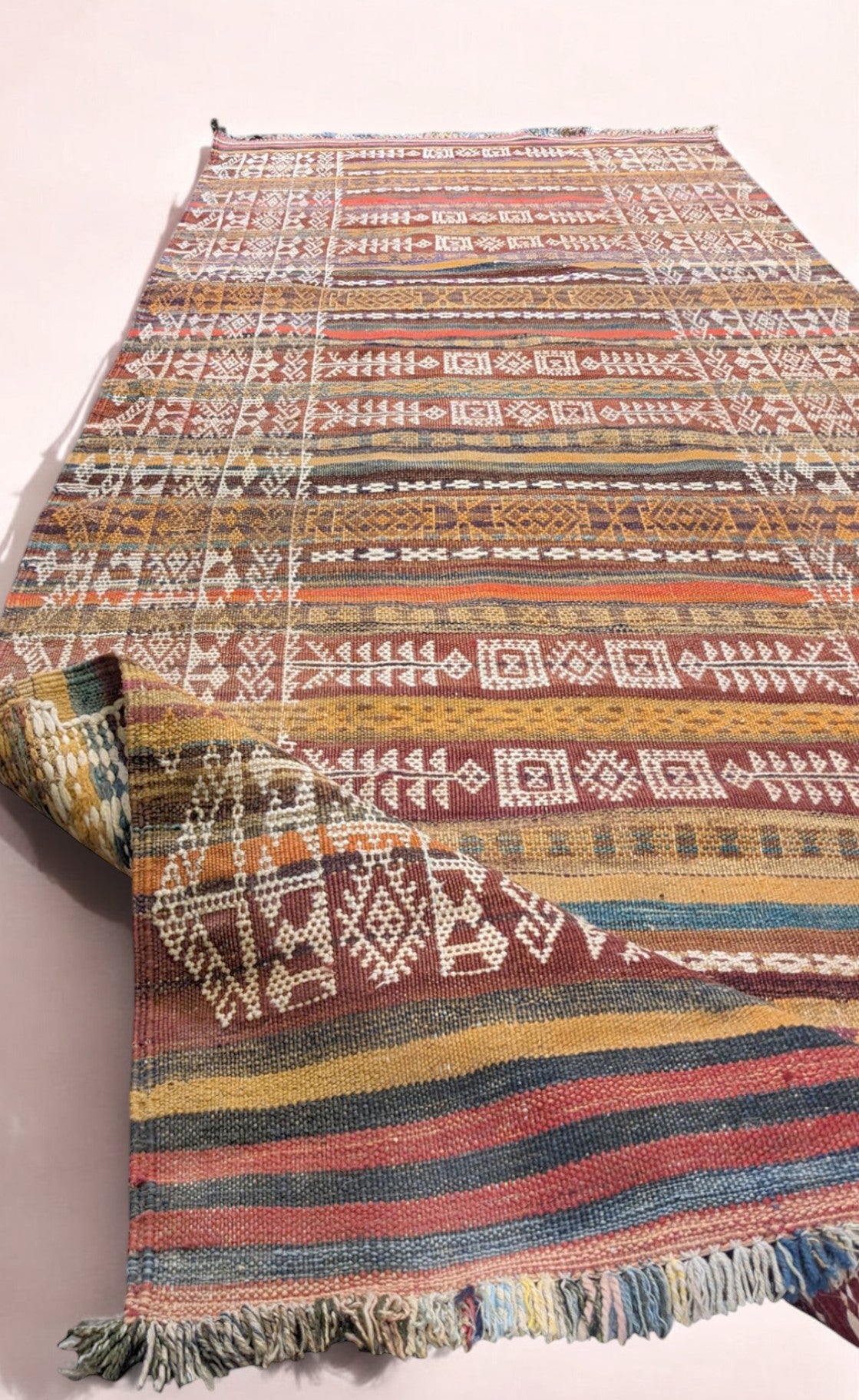 Sumak Afghan Vintage Kilim Runner - Size: 310 × 94 cm