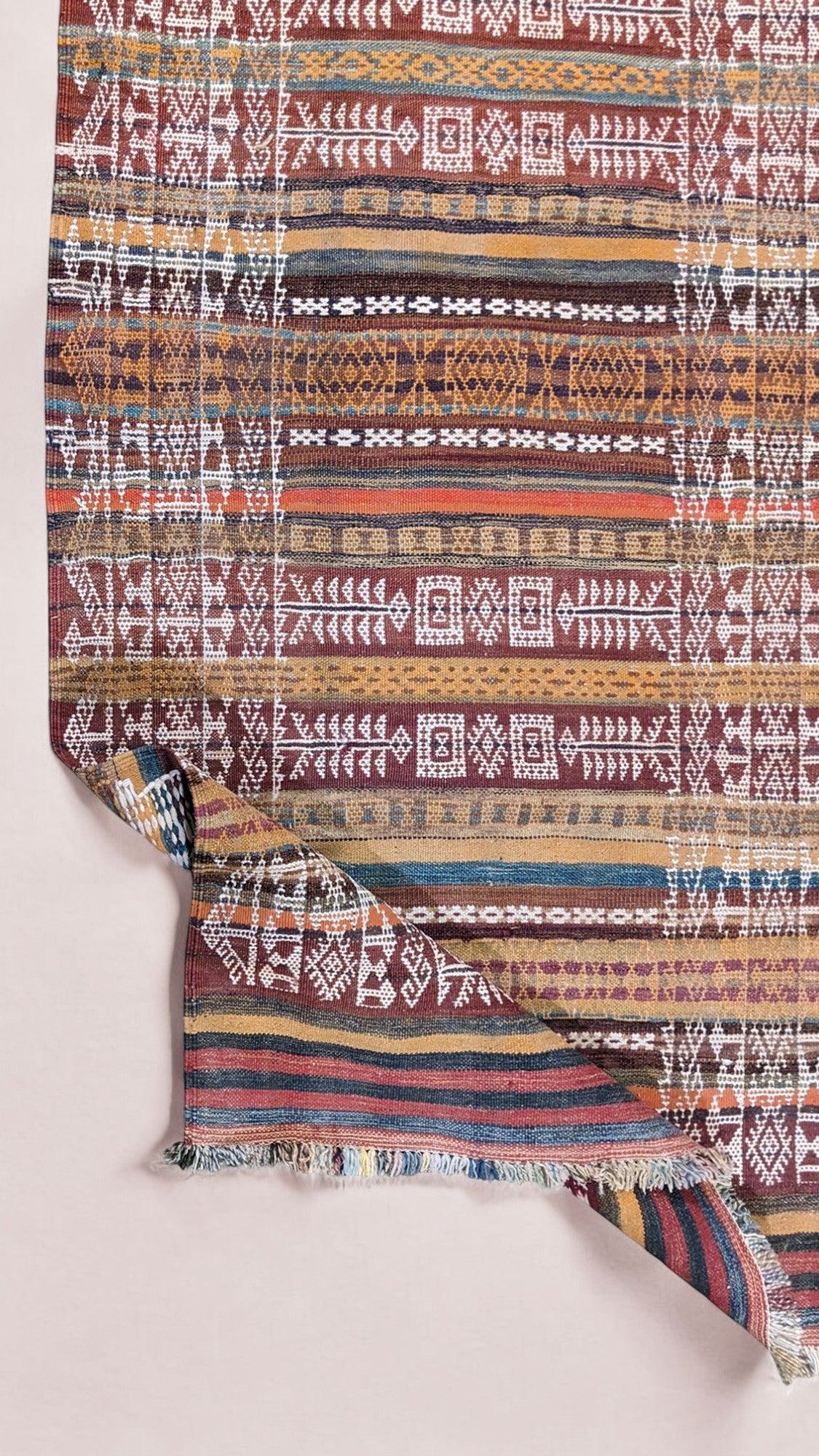 Sumak Afghan Vintage Kilim Runner - Size: 310 × 94 cm
