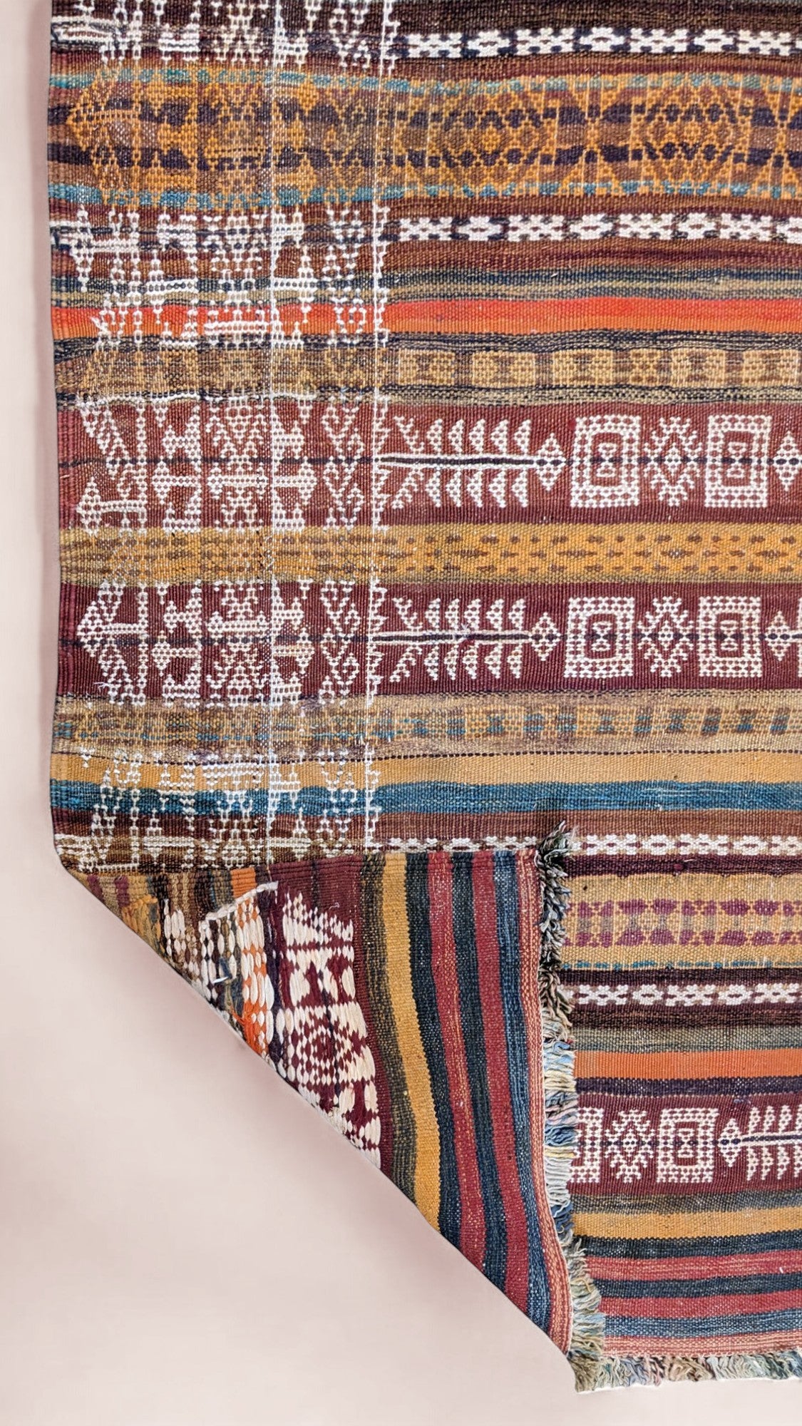 Sumak Afghan Vintage Kilim Runner - Size: 310 × 94 cm