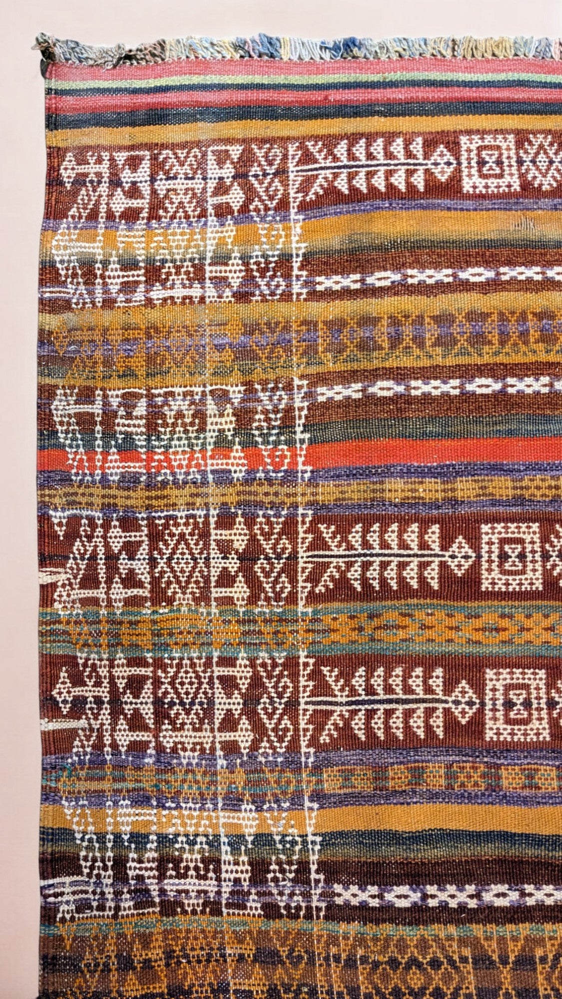 Sumak Afghan Vintage Kilim Runner - Size: 310 × 94 cm