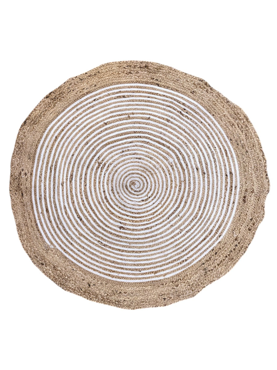 Braided Natural Jute Rug - 94 x 94 cm