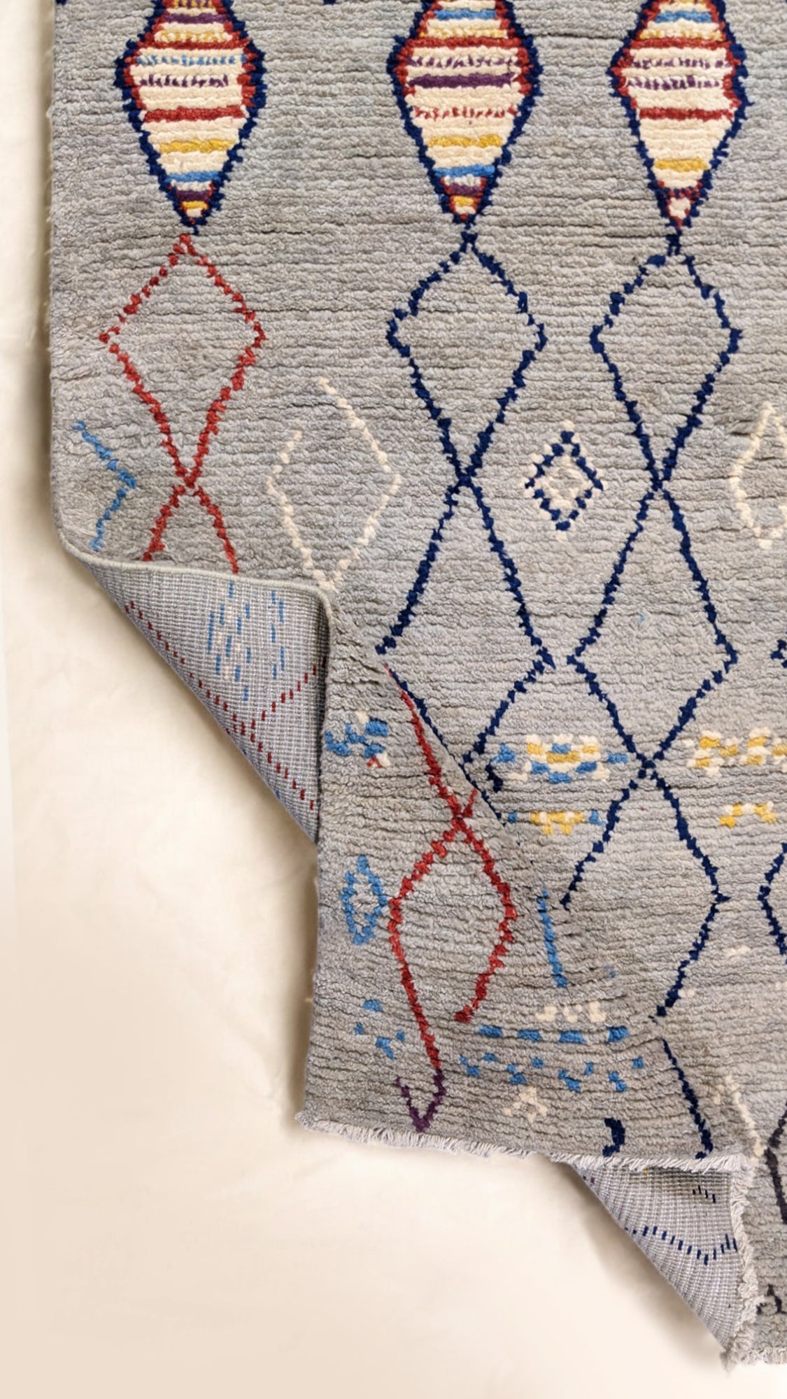 Parallax -  Moroccan Hand Knotted Multicolor Geometric Berber Wool Rug | 244 x 162 cm