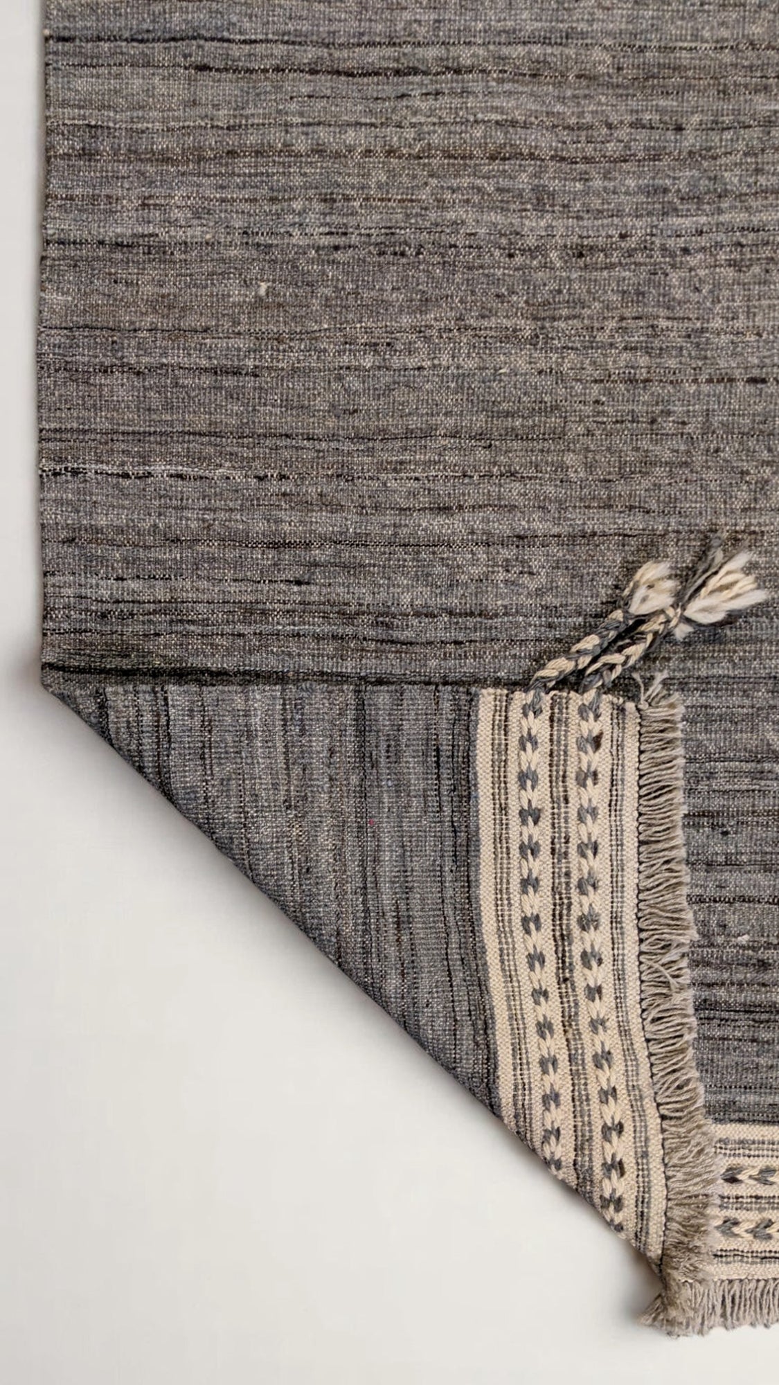 Modern Beige & Blue Flatweave Wool Rug | 247 x 183 cm