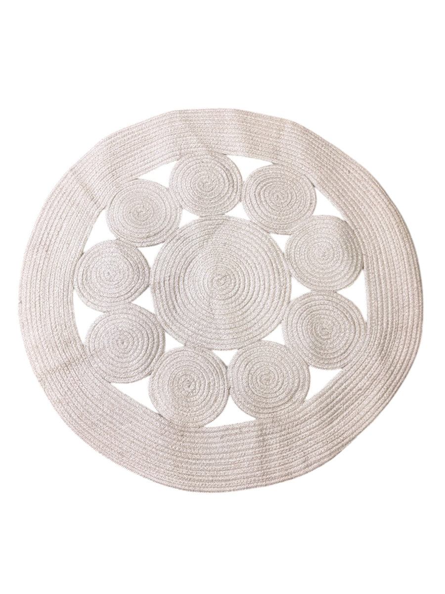 Braided Natural Jute Rug - 85 x 85 cm