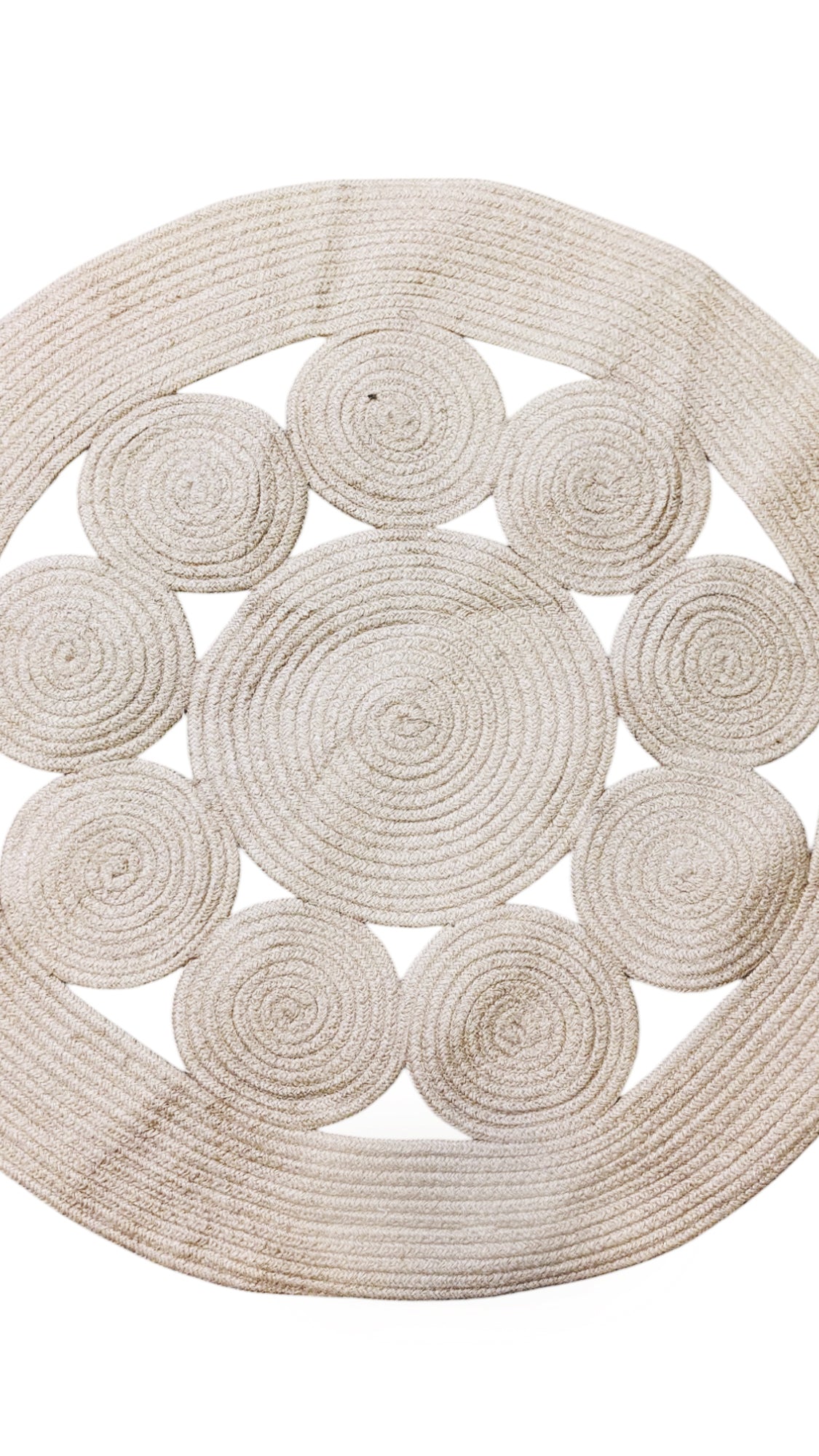 Braided Natural Jute Rug - 85 x 85 cm