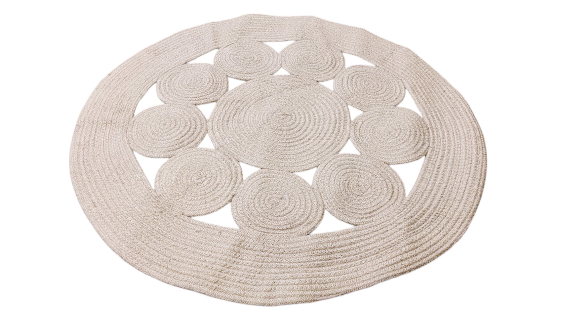 Braided Natural Jute Rug - 85 x 85 cm