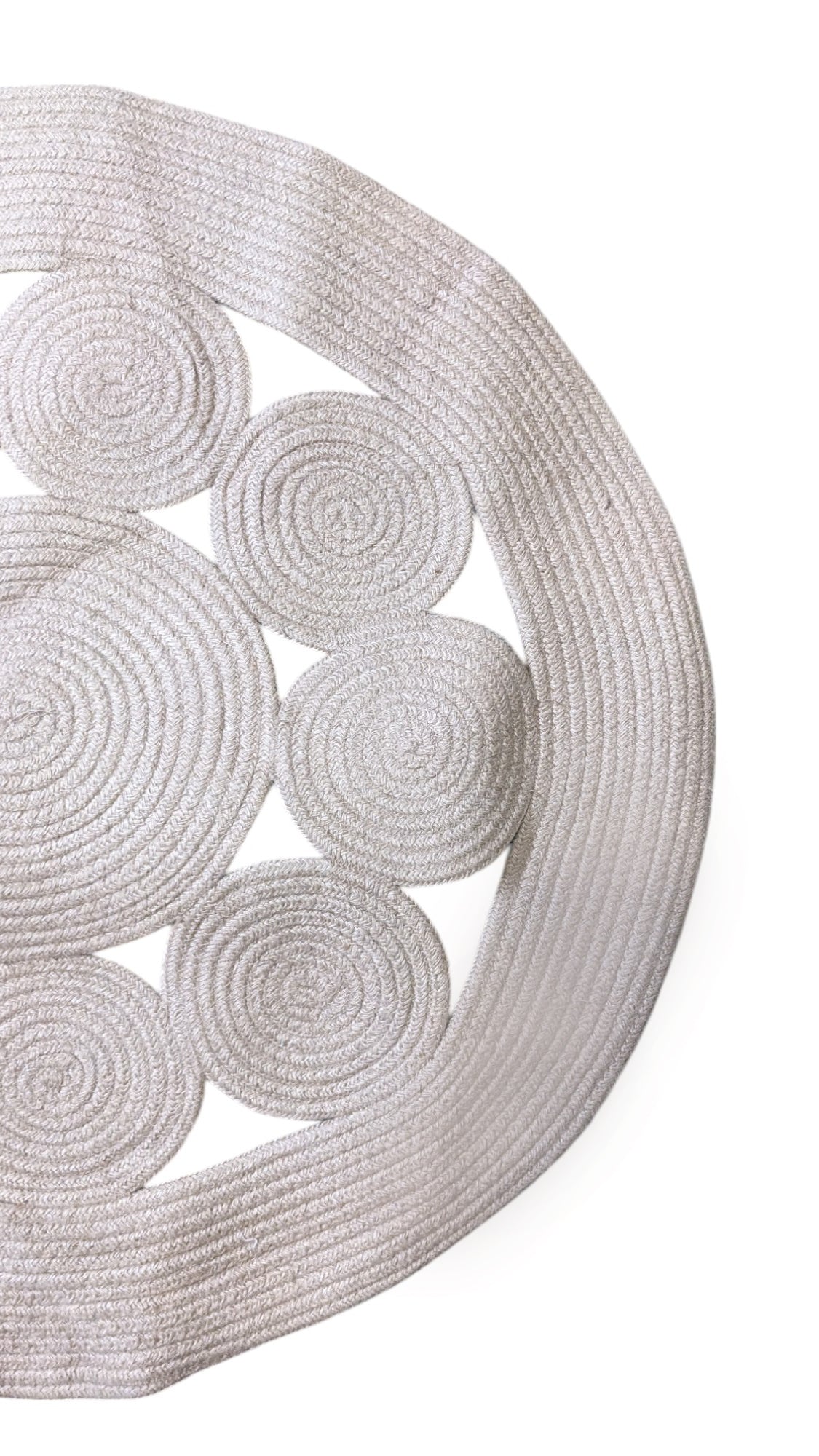 Braided Natural Jute Rug - 85 x 85 cm