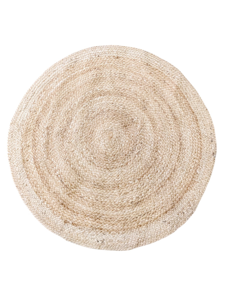 Chunky Natural Jute Rug - 91 x 91 cm