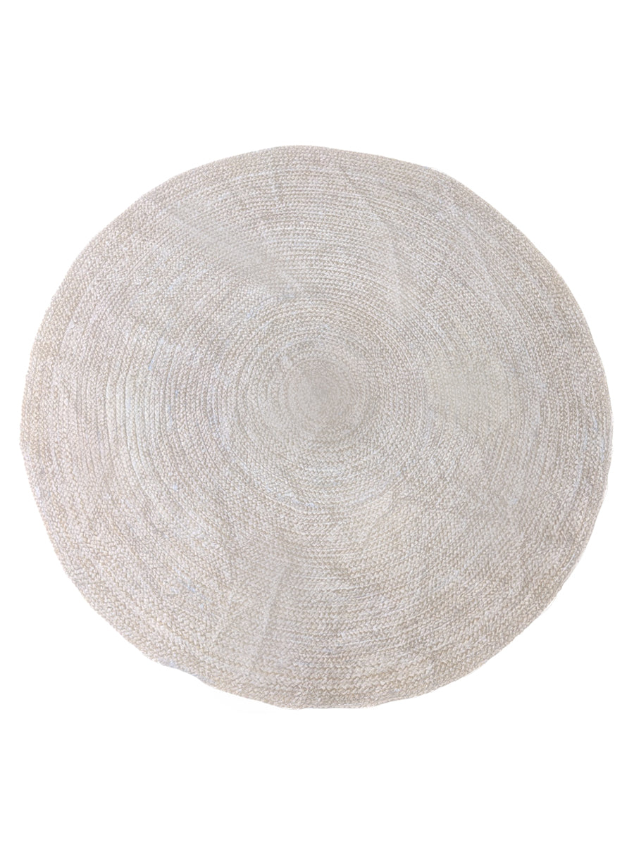 Braided Natural Jute Rug - 122 x 122 cm