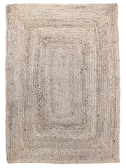 Braided Natural Jute Rug - 122 × 85 cm