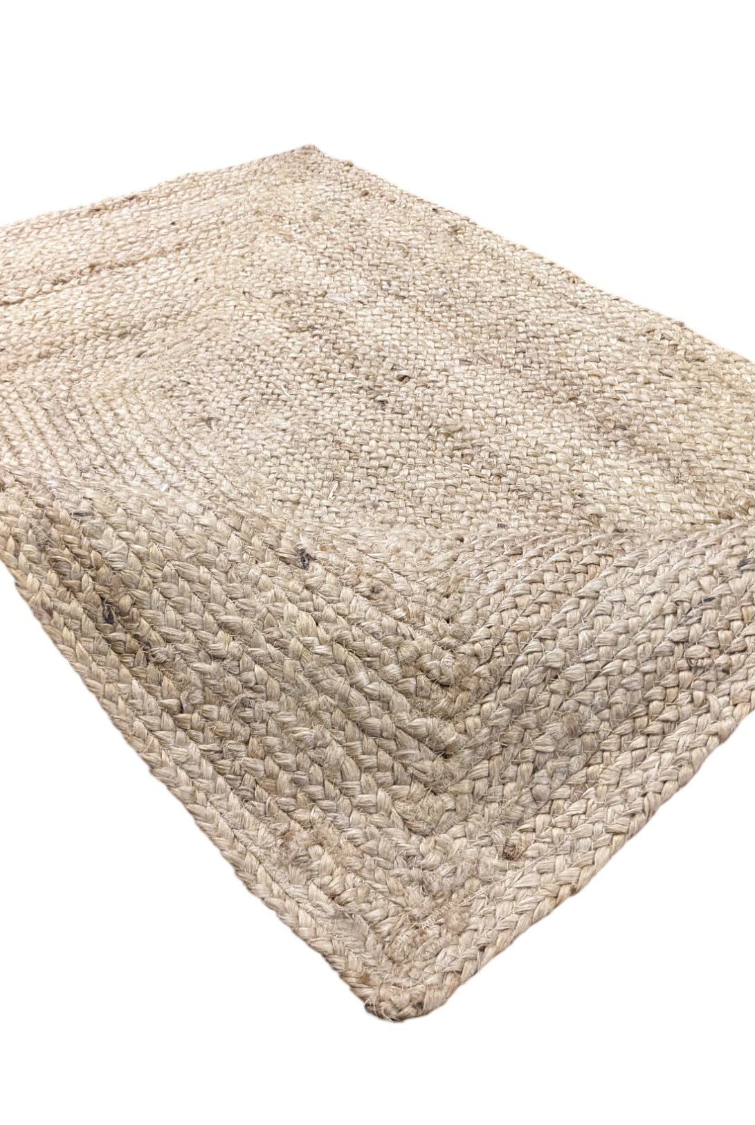 Braided Natural Jute Rug - 122 × 85 cm