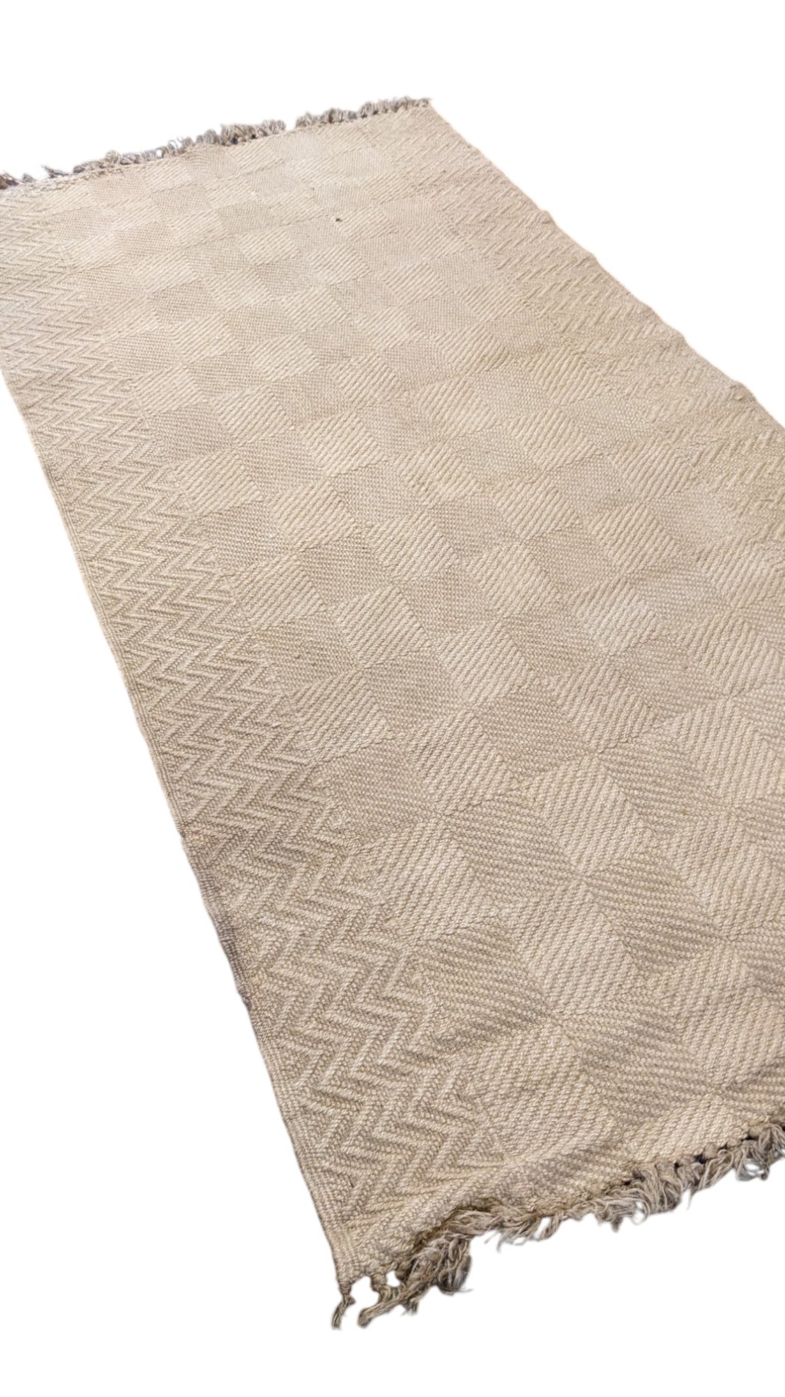 Flatweave Natural Jute Rug - 244 × 119 cm