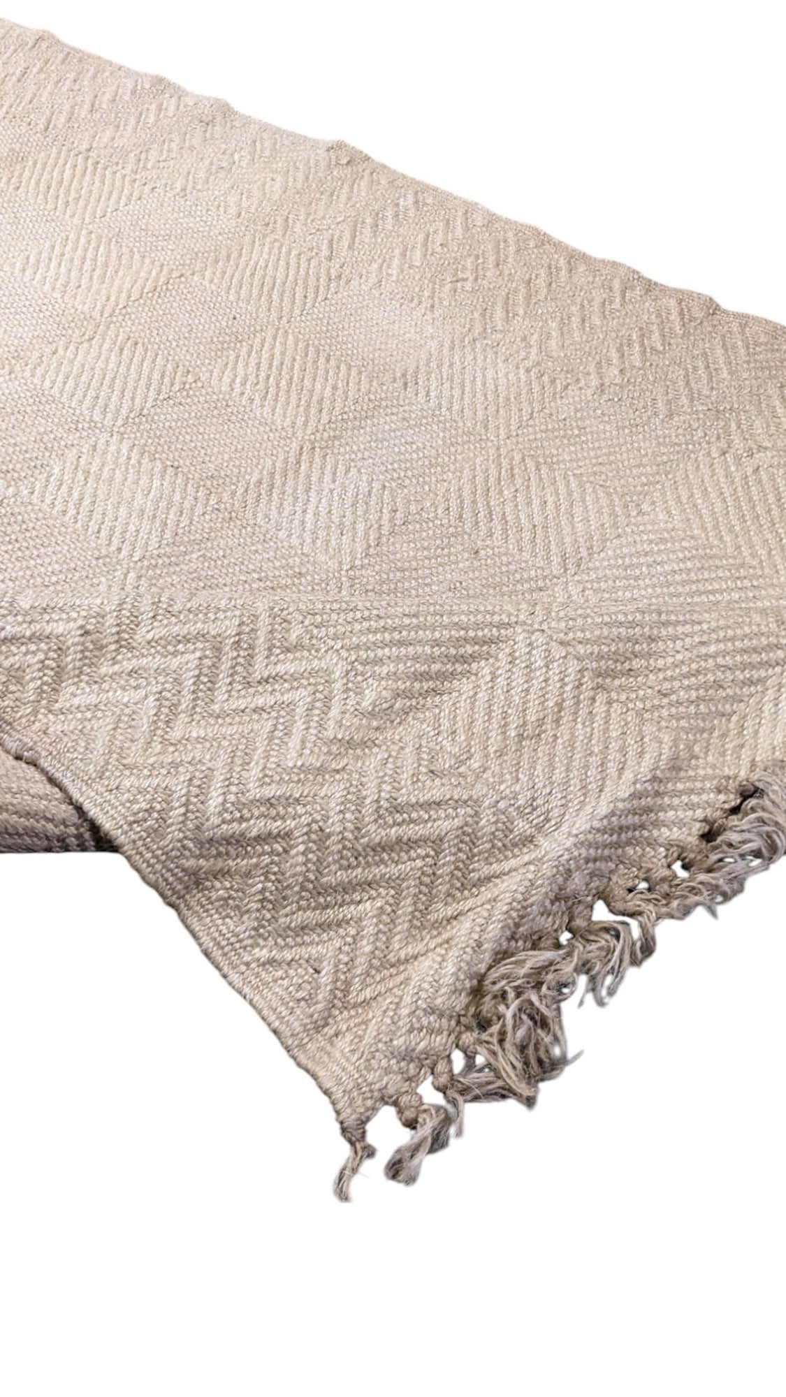 Flatweave Natural Jute Rug - 244 × 119 cm