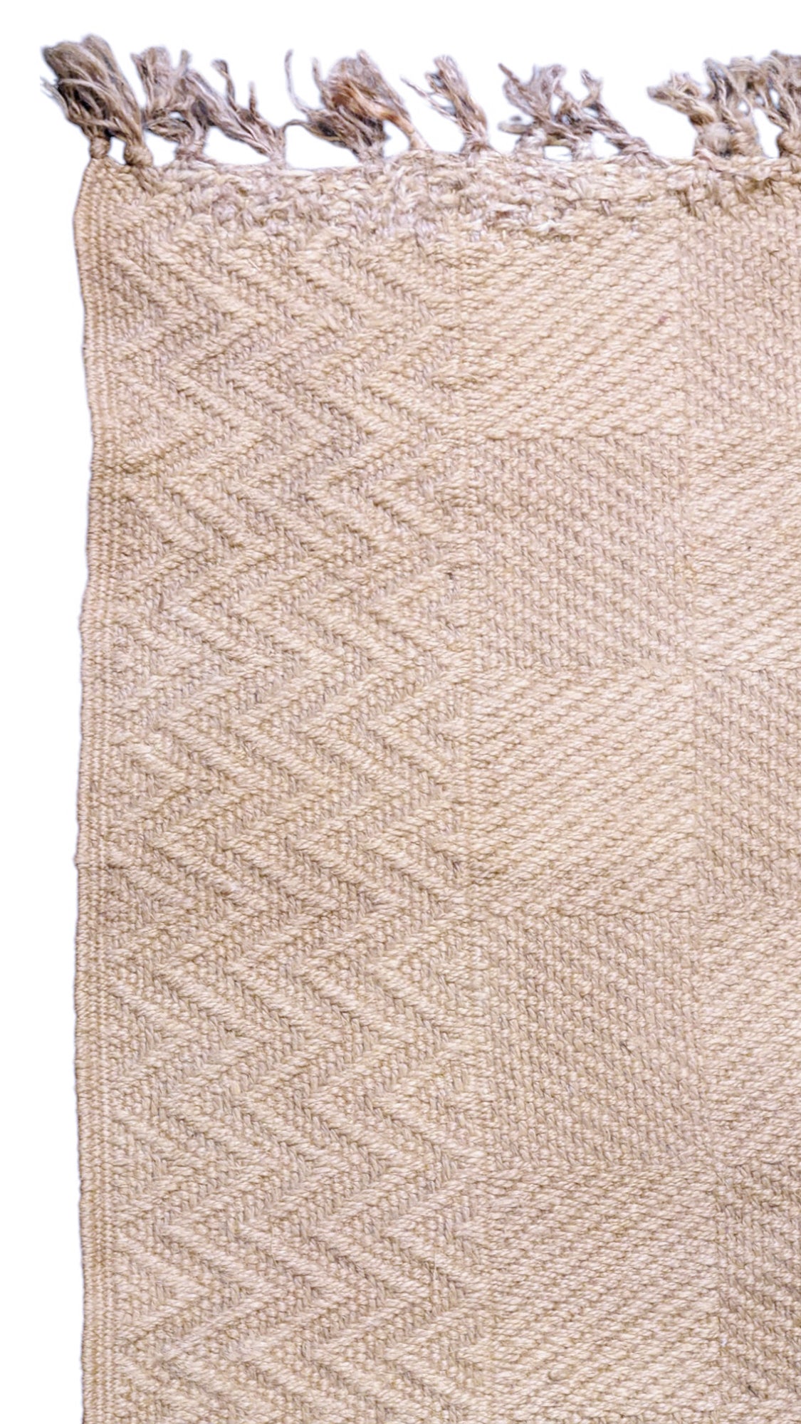 Flatweave Natural Jute Rug - 244 × 119 cm