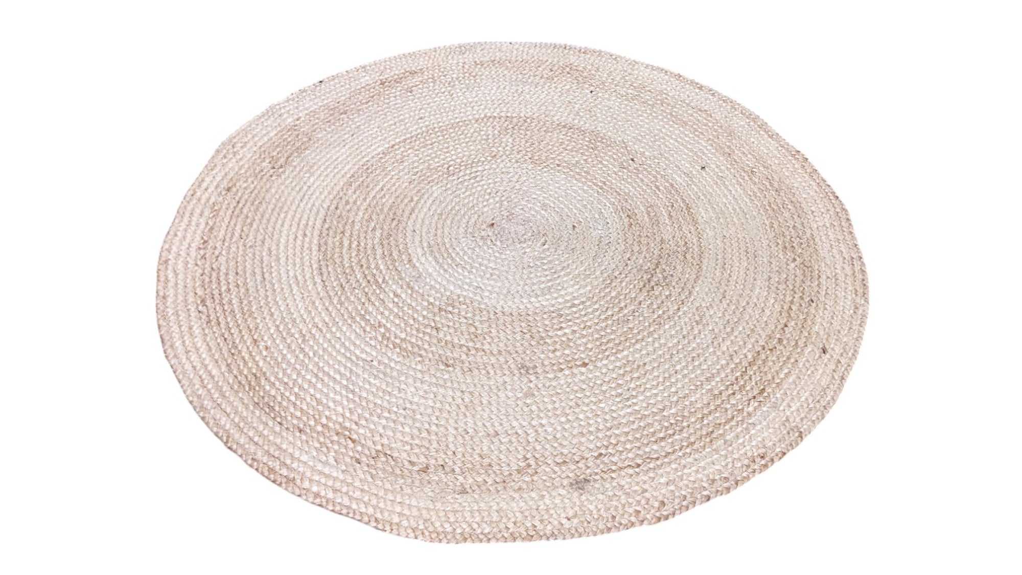 Braided Natural Jute Rug - 119 x 119 cm