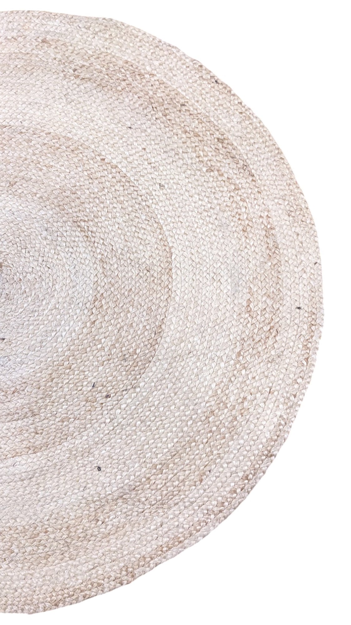 Braided Natural Jute Rug - 119 x 119 cm