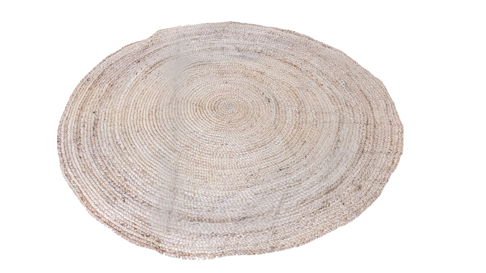 Braided Natural Jute Rug - 122 × 122 cm