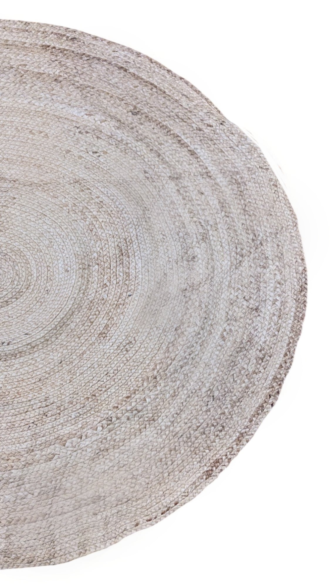 Braided Natural Jute Rug - 122 × 122 cm