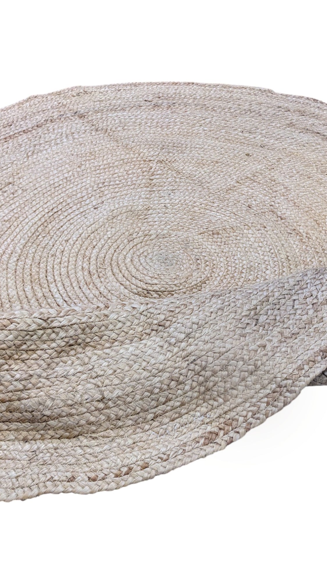 Braided Natural Jute Rug - 122 × 122 cm
