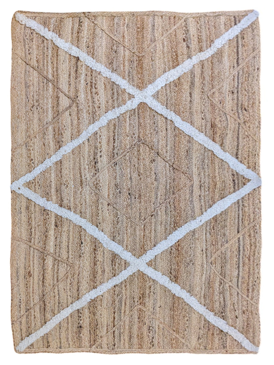 Braided Natural Jute Rug - 174 × 134 cm