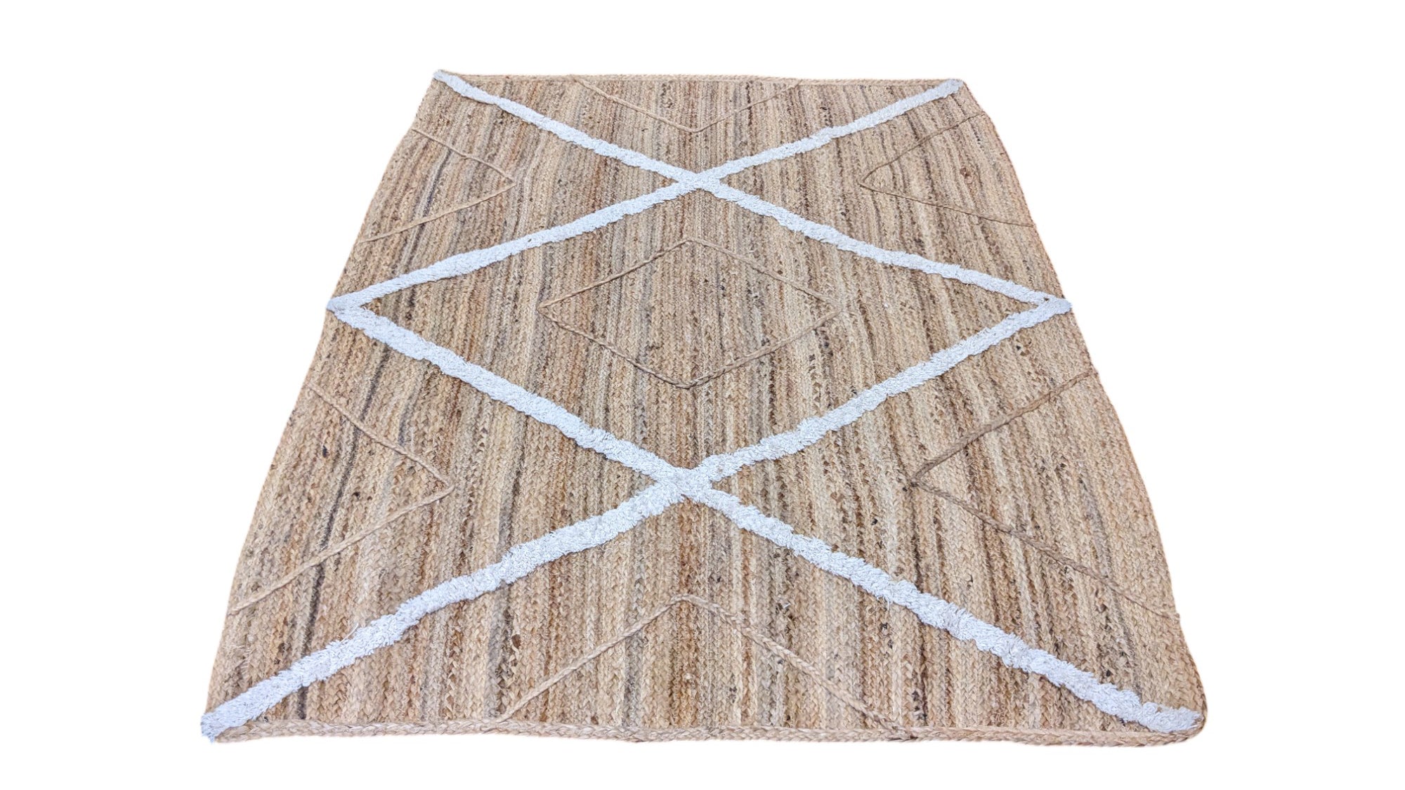Braided Natural Jute Rug - 174 × 134 cm