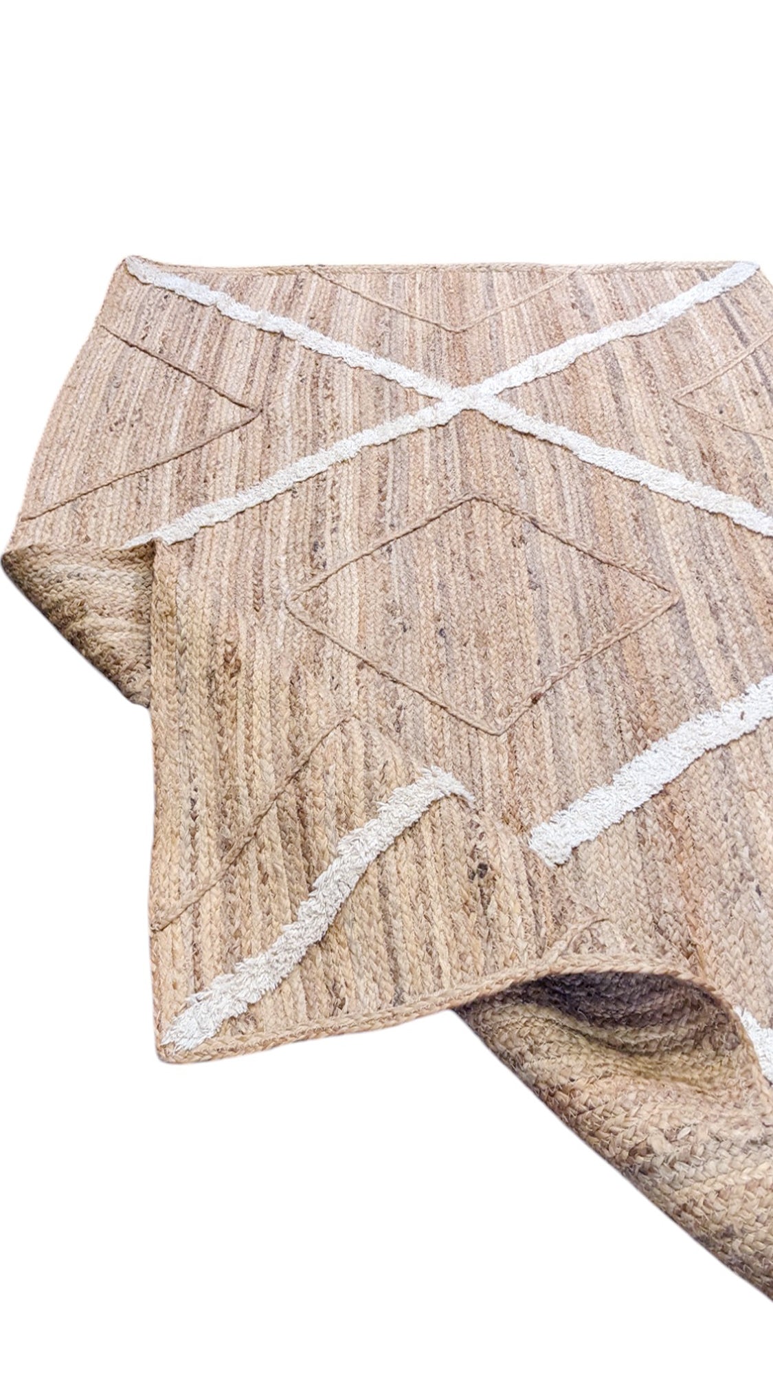 Braided Natural Jute Rug - 174 × 134 cm