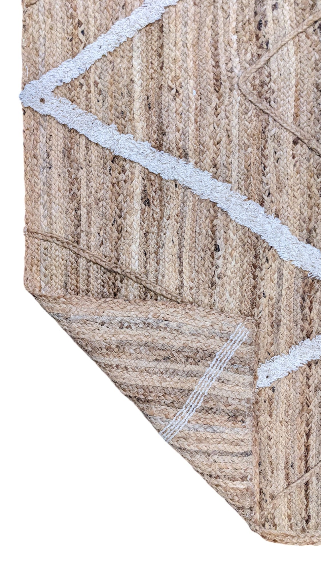 Braided Natural Jute Rug - 174 × 134 cm